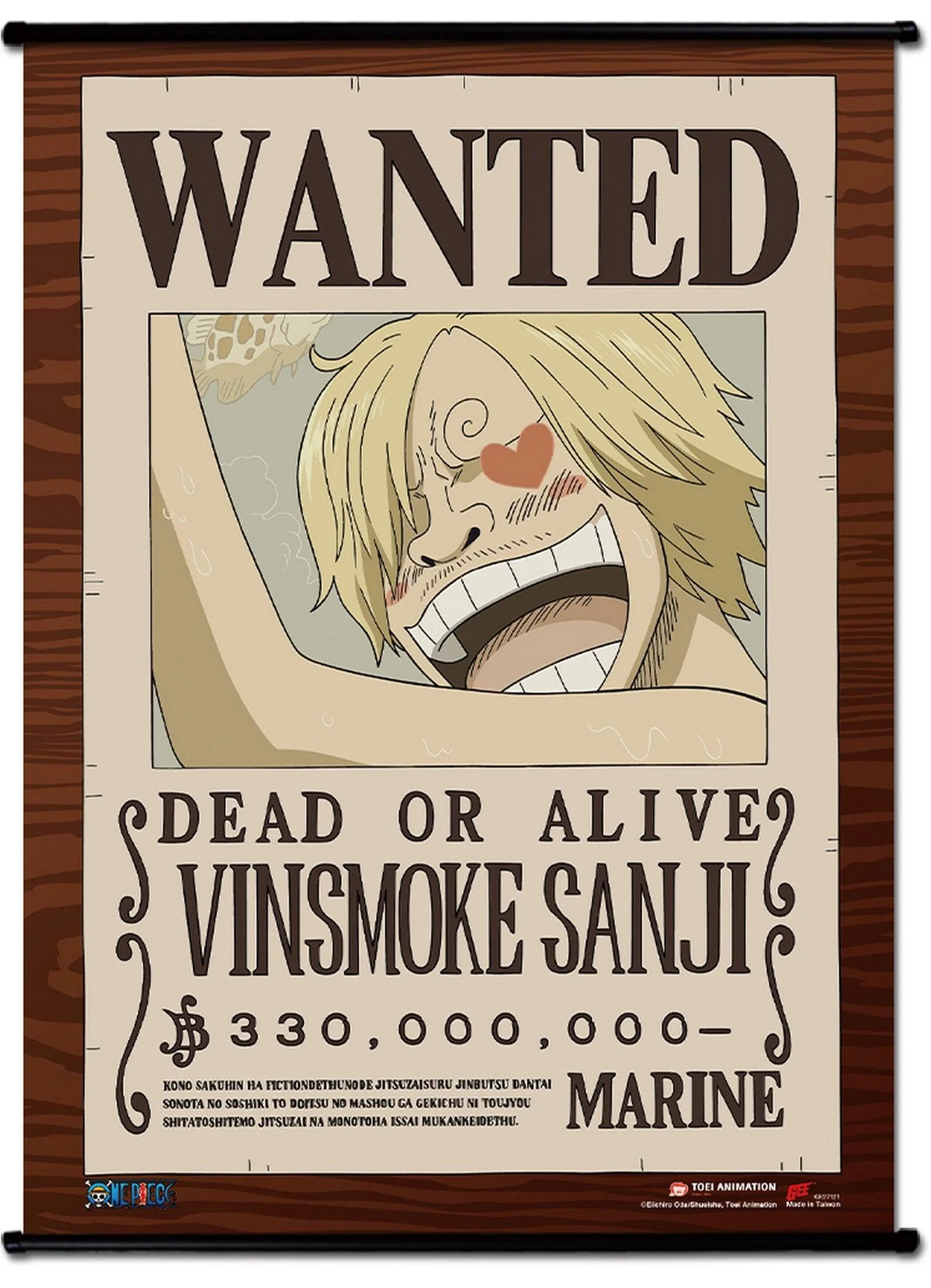 One Piece - Wanted Poster Vinsmoke Sanji Wall Scroll