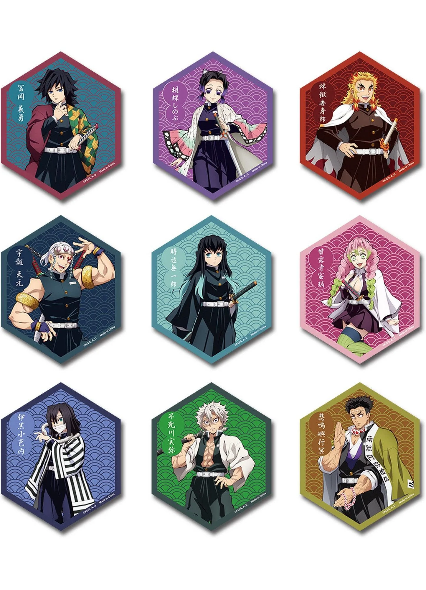 Demon Slayer Tv2 - Hashira #01 Die-Cut Stickers Set
