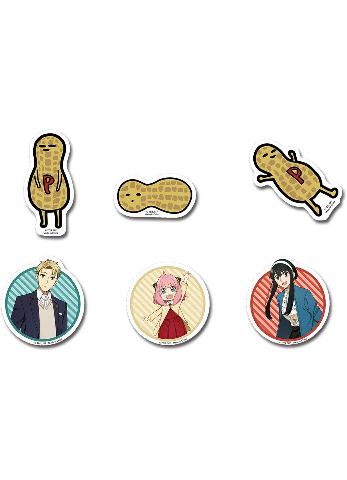 Spy X Family - Main Character & Peanuts Die-Cut Stickers Set