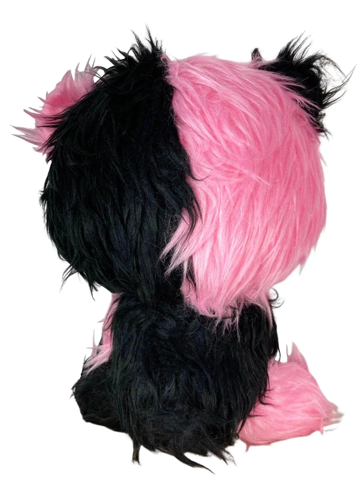 Gloomy Bear - Black Pink Gloomy Bear Sitting Pose Long Hair Fur Plush 7"H - Image 3