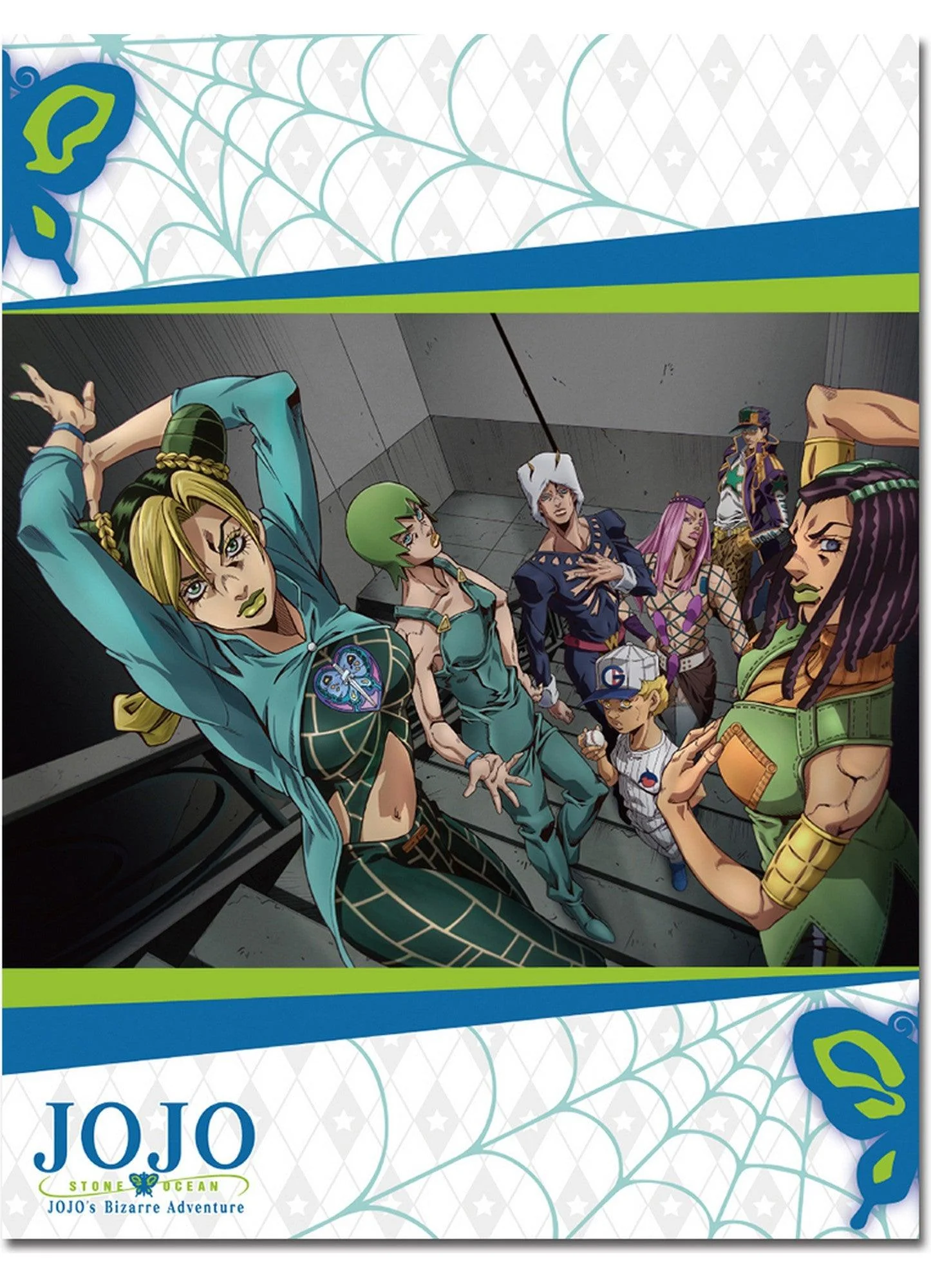 Jojos S5 Stone Ocean - Key Art #2 Sublimation Throw Blanket 46"W x 60"H