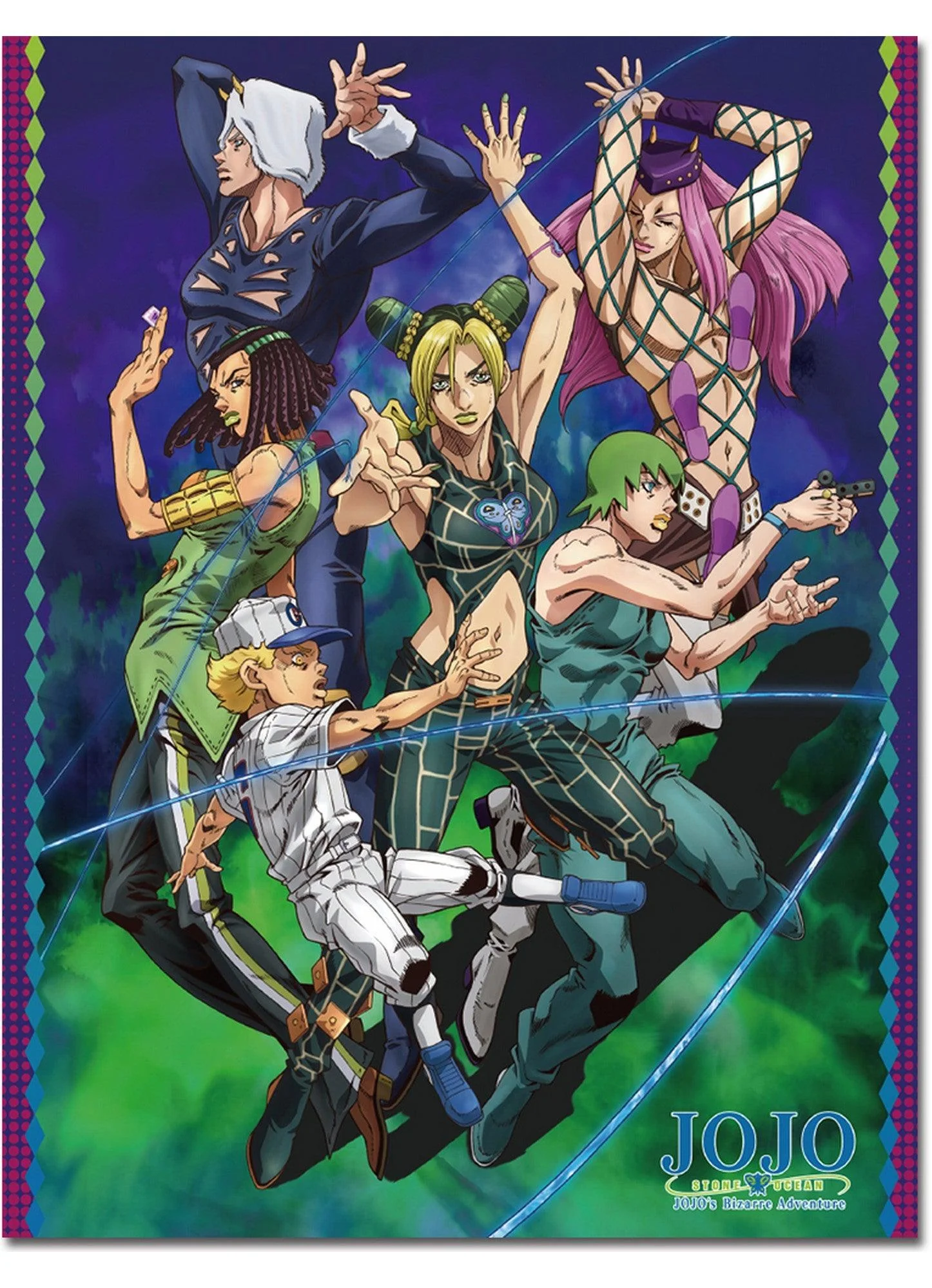 Jojos S5 Stone Ocean - Key Art #3 Sublimation Throw Blanket 46"W x 60"H