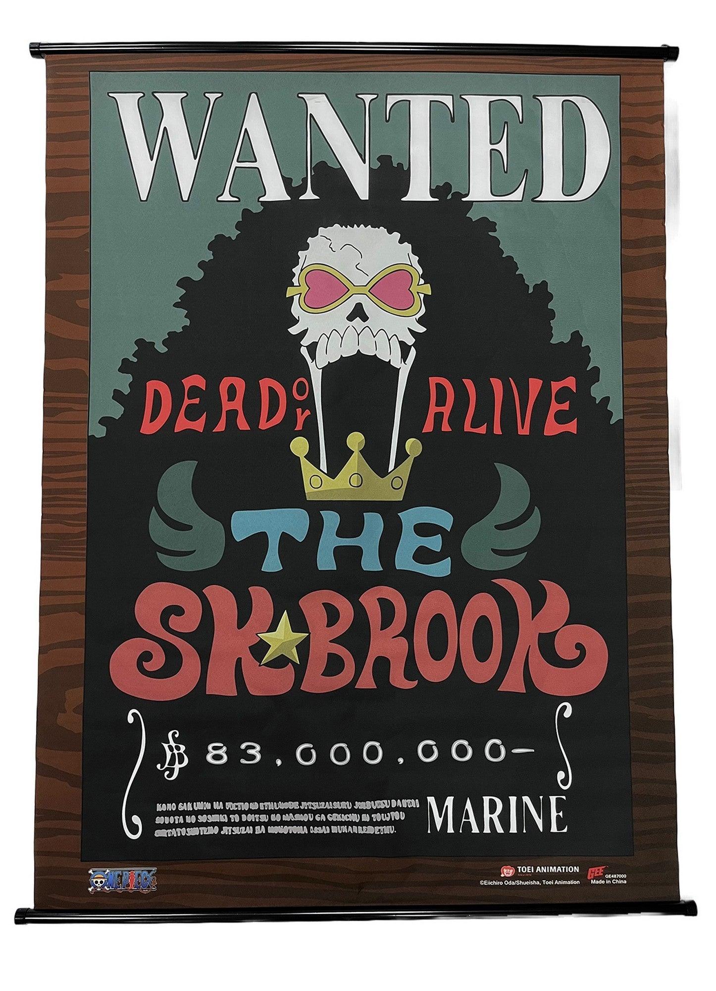 One Piece - Wanted Posters Soul King Brook Wall Scroll 31"W x 43"H