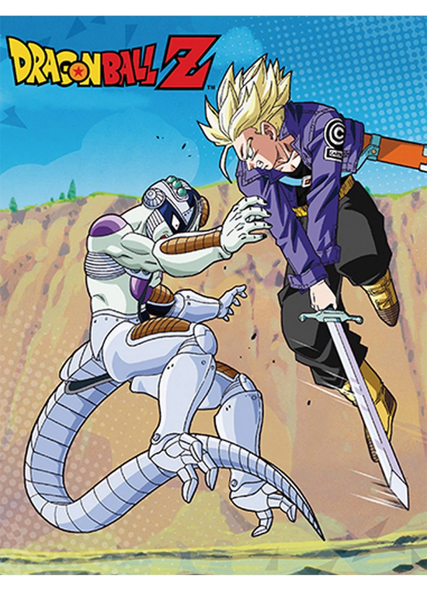 Dragon Ball Z - Mechafrieza & Trunks Throw Blanket 46"W x 60"H