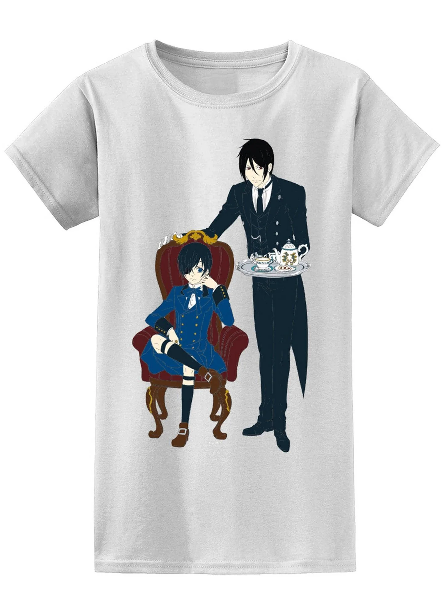 Black Butler Book Of Circus - Sebastian Michaelis Ciel Phantomhive Jrs Screen Print T-Shirt