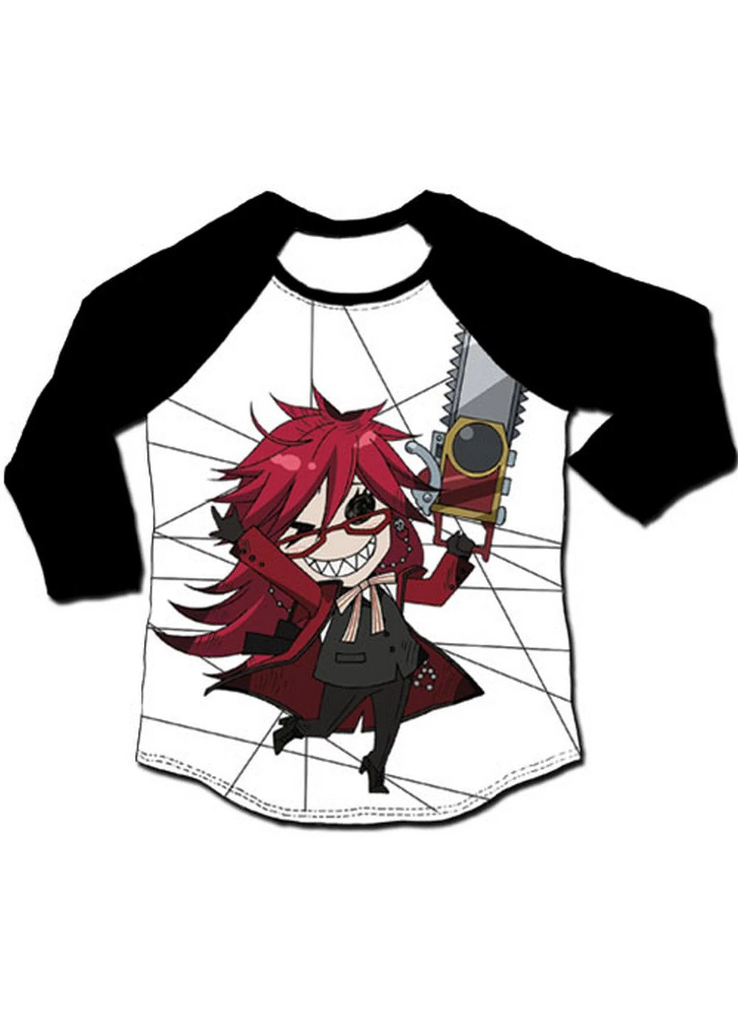 Black Butler - SD Grell Sutcliff 3/4th Sublimation Long Sleeve Raglan