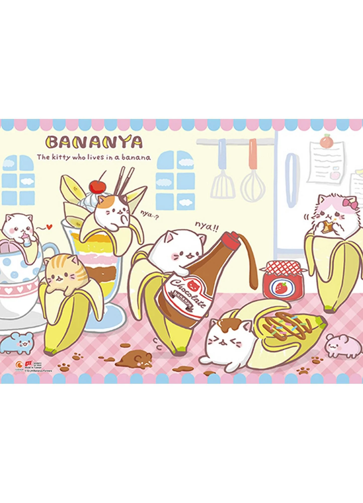 Bananya - Tea Time Wall Scroll