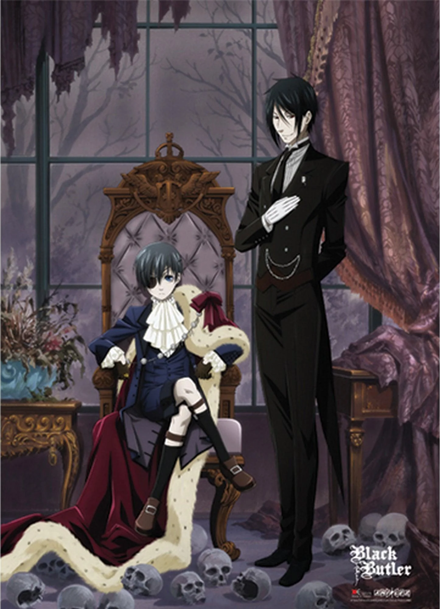 Black Butler - Ciel Phantomhive With Cloak Fabric Poster