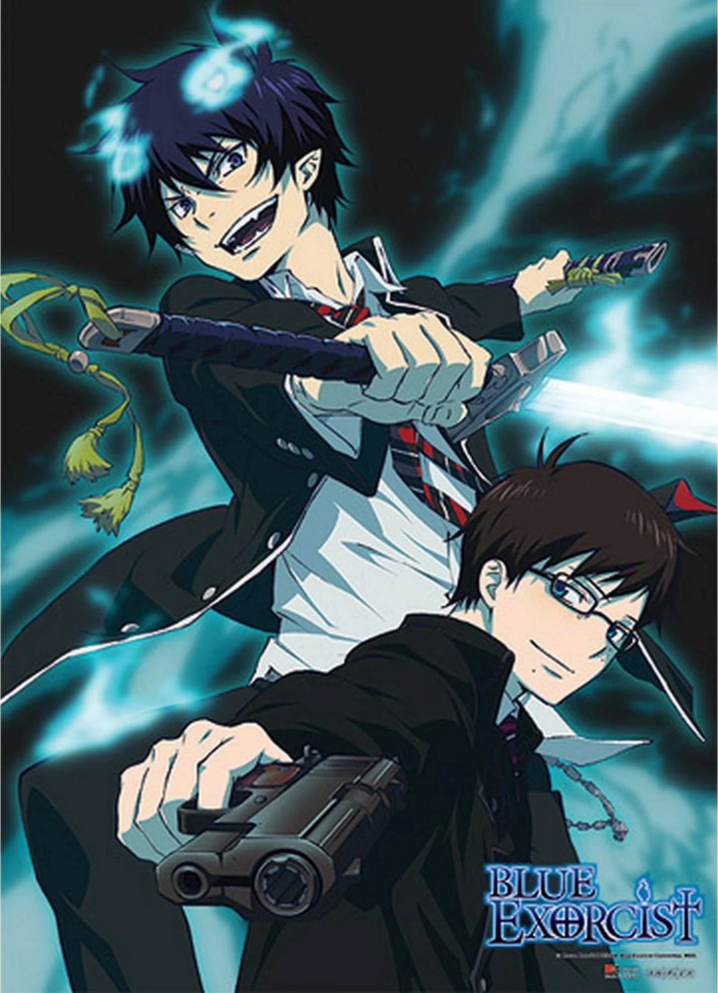 Blue Exorcist - Rin Okumura & Yukio Okumura Fabric Poster