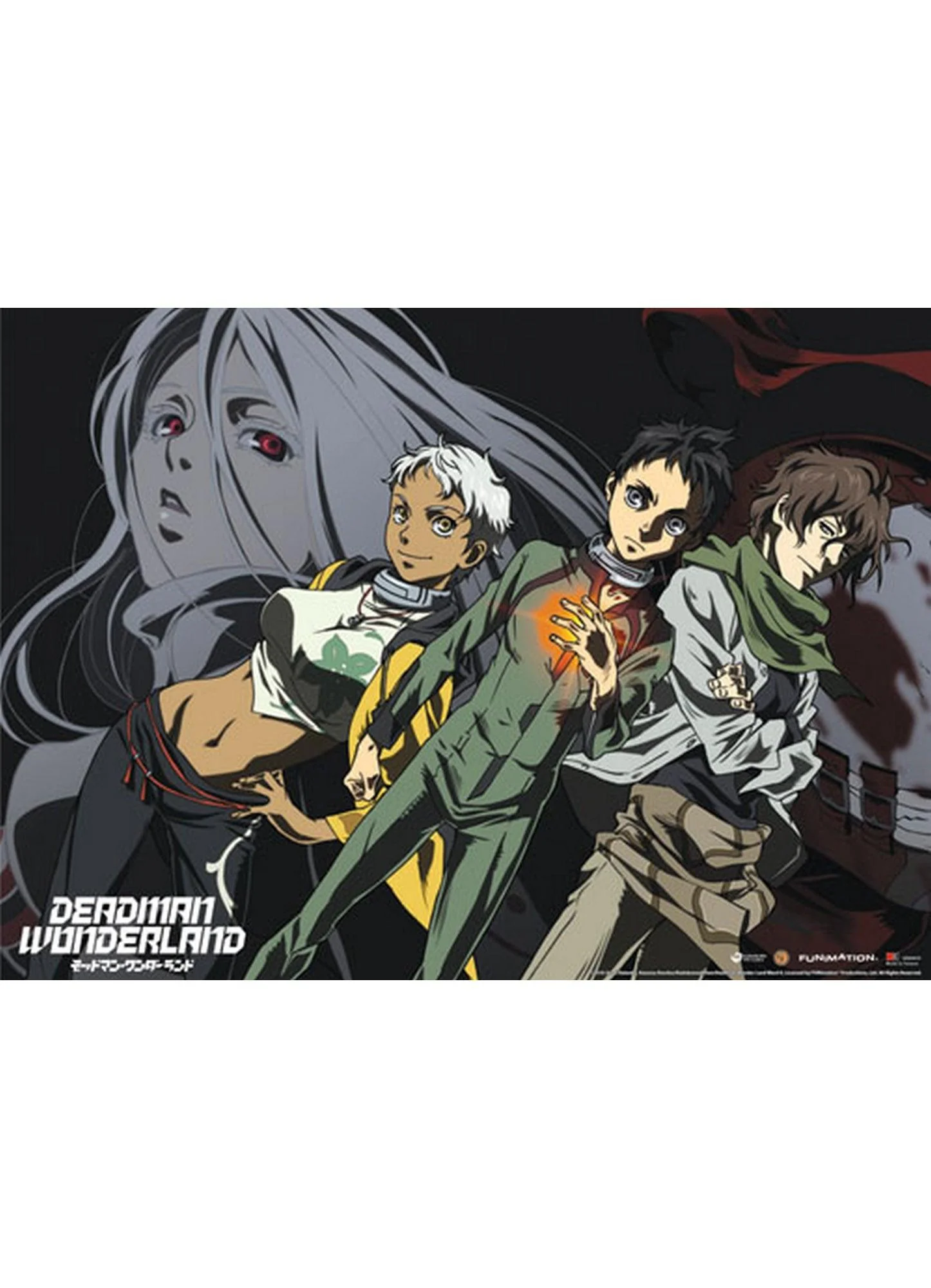 Deadman Wonderland - Ganta Igarashi, Nagi Kengamine, Karako Koshio And Shiro Wall Scroll