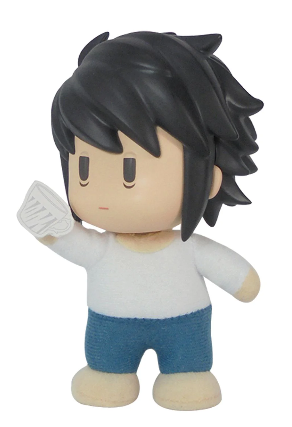 DEATH NOTE - L WITH CUP 2 PLASTIC HEAD MOVABLE PLUSH 4.5"H