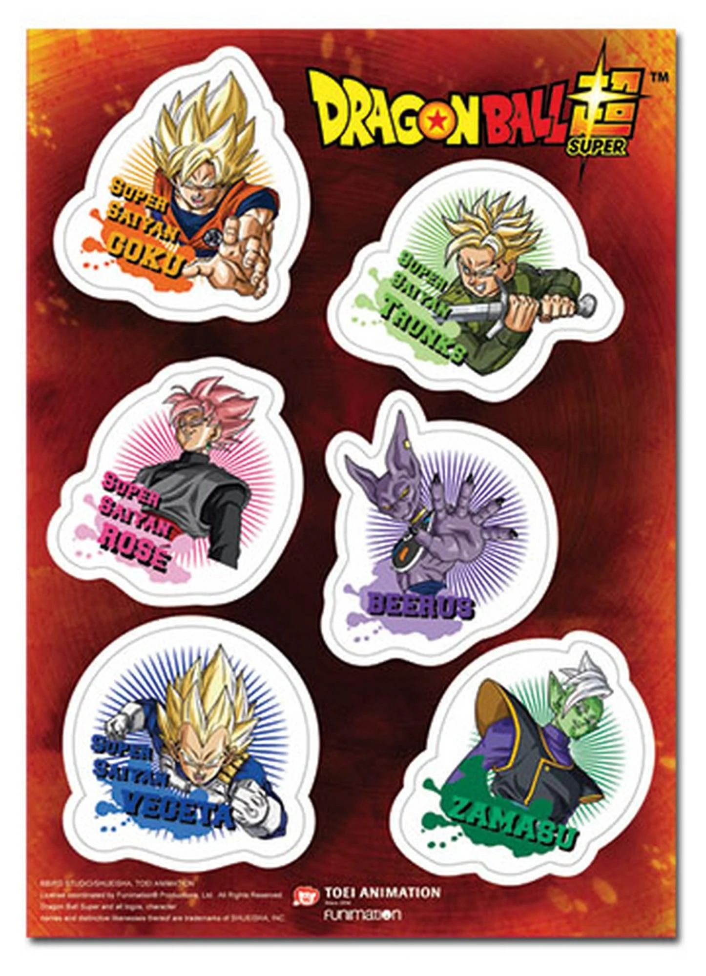 Dragon Ball Super - Future Trunks Saga Sticker Set 5"X7"