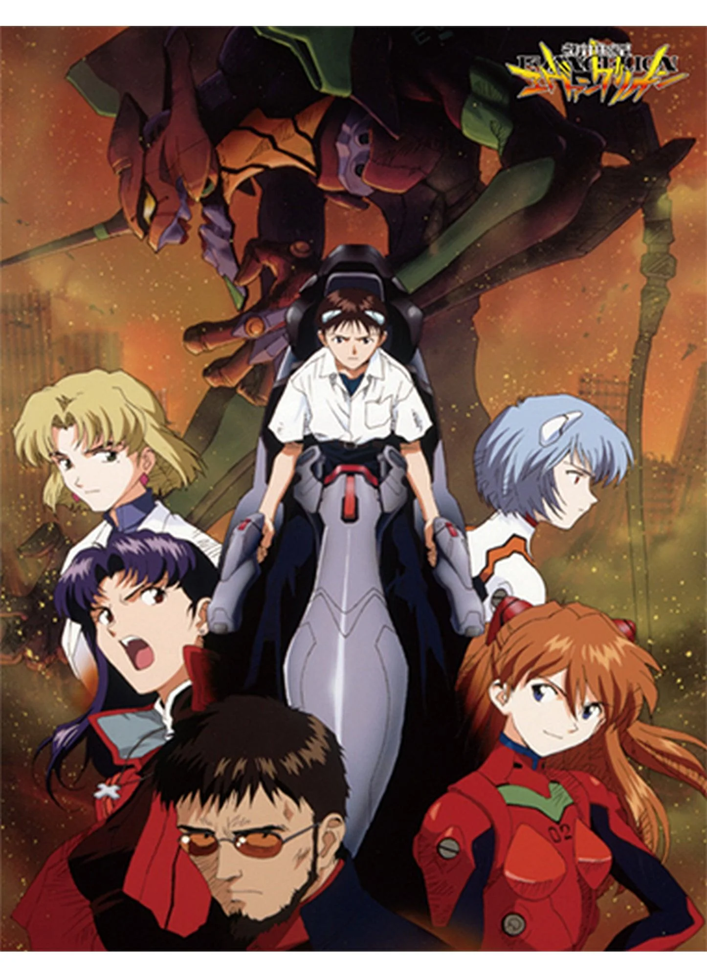 Evangelion - Group In City Sublimation Throw Blanket