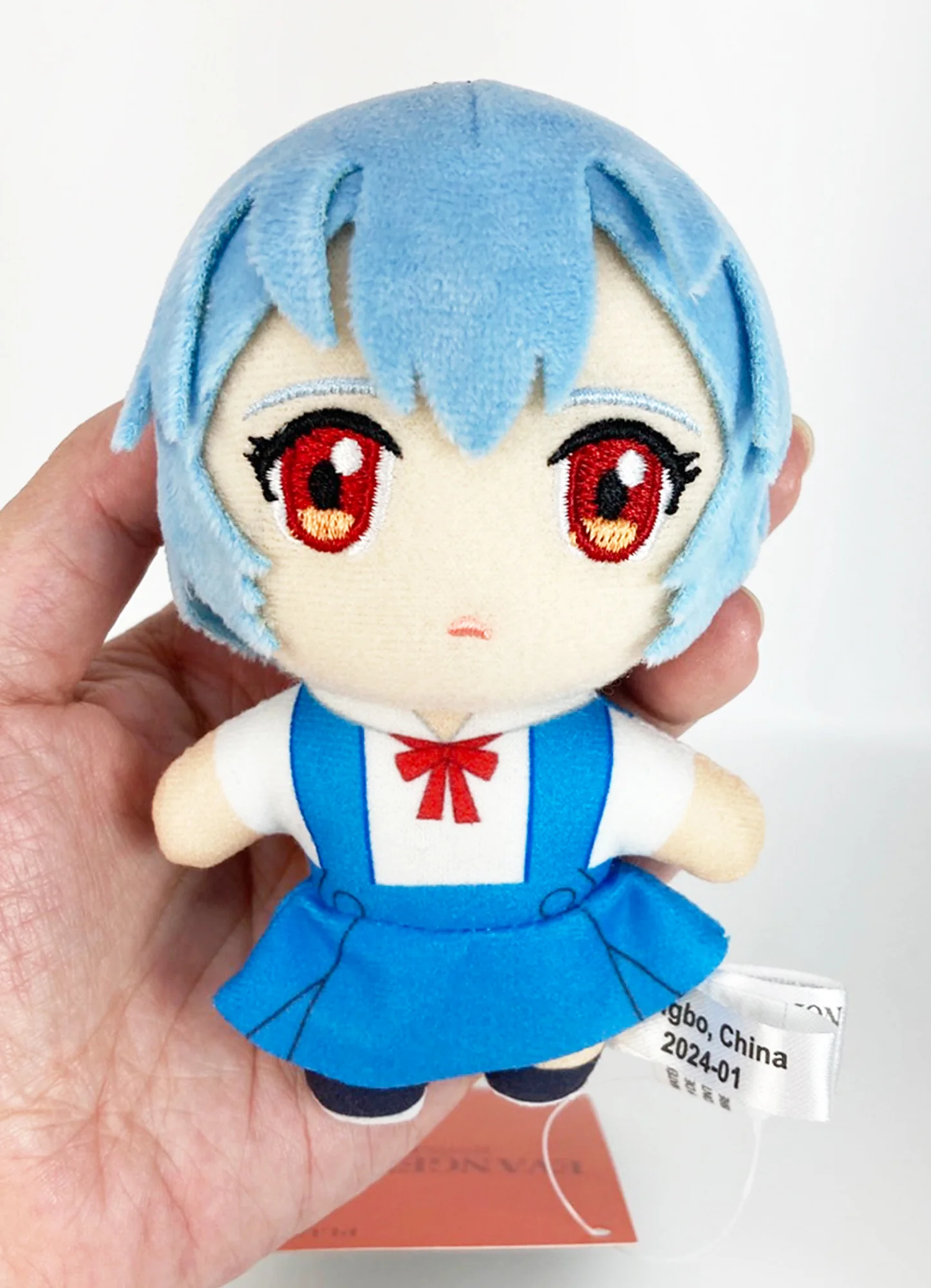Evangelion New Movie - Rei Ayanami (School Uniform) Mini Plush w/ Hook Clip 4.5"H - Image 3