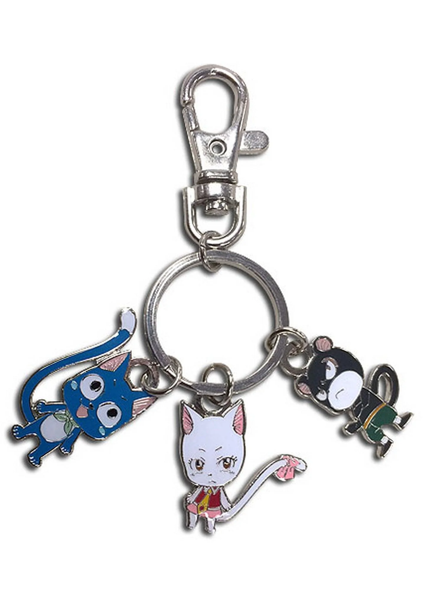 Fairy Tail - Happy, Carla, Panther Lily Metal Keychain