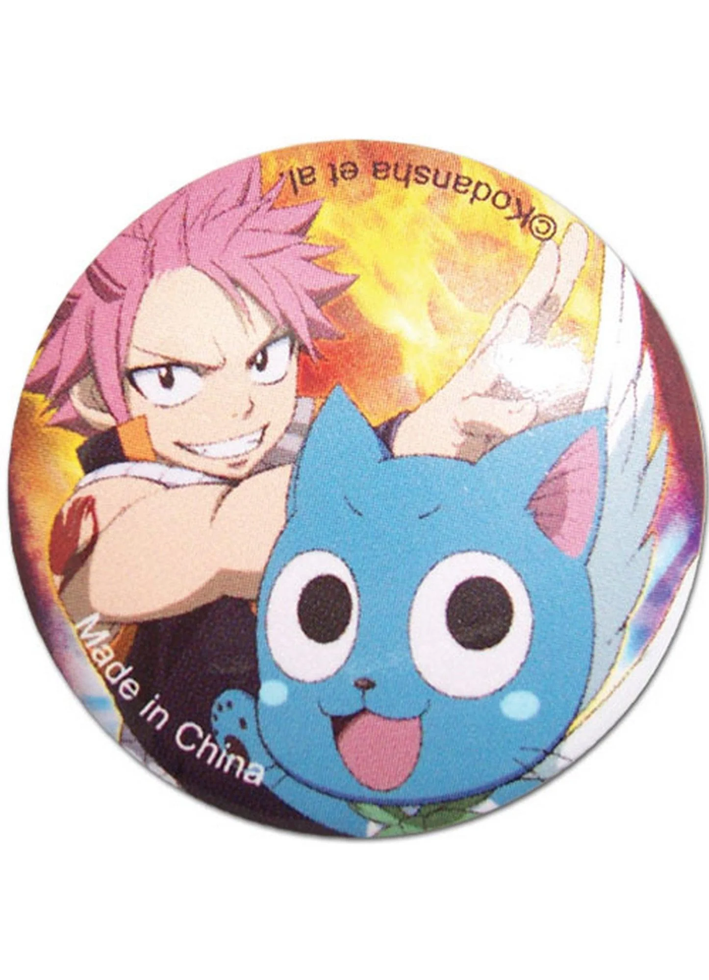Fairy Tail - Natsu Dragneel And Happy Button