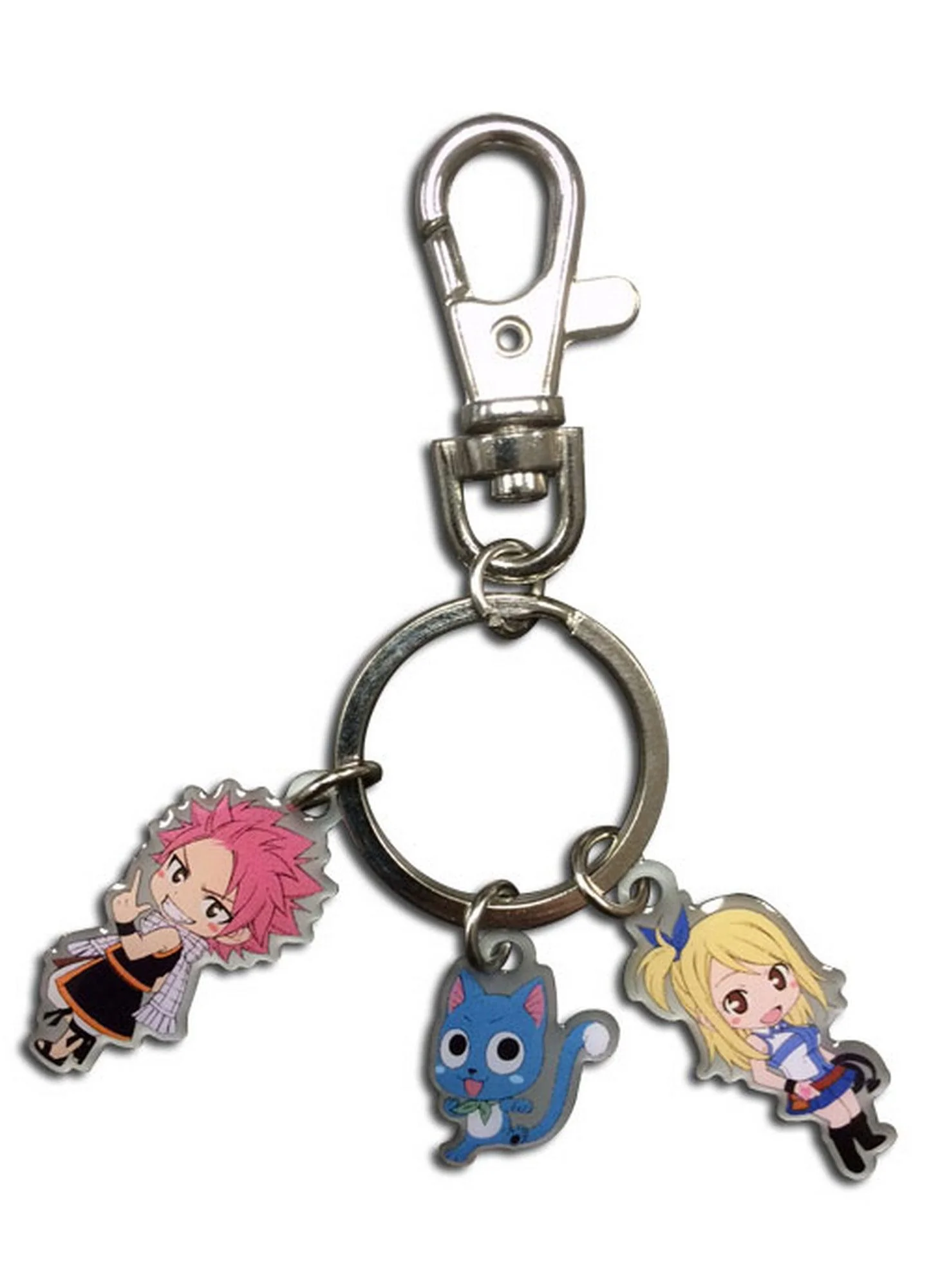 Fairy Tail - Natsu Dragneel, Happy, Lucy Heartfilia Metal Keychain