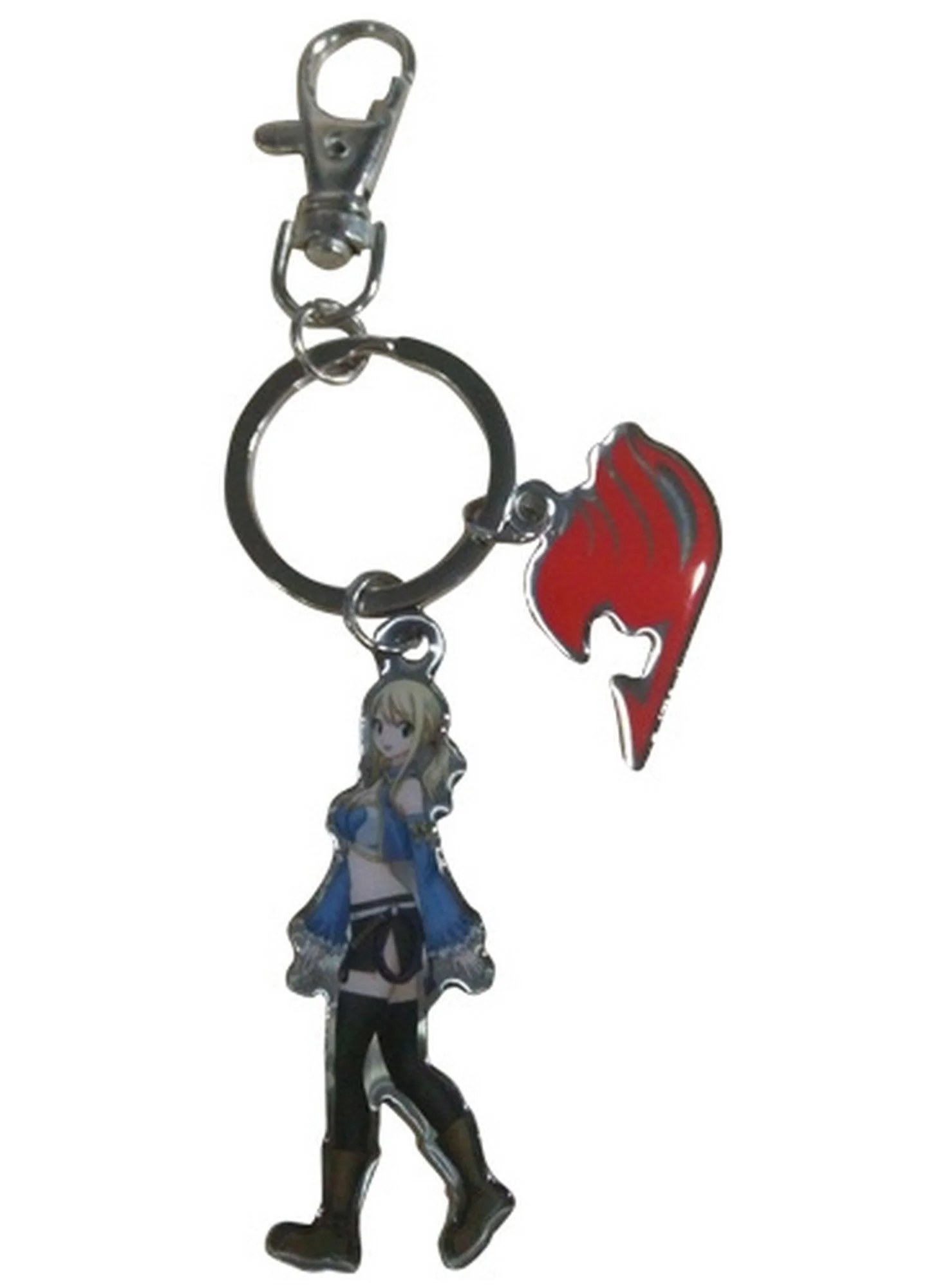 Fairy Tail S7 - Lucy Heartfilia With Fairtail Tail Symbol Metal Keychain