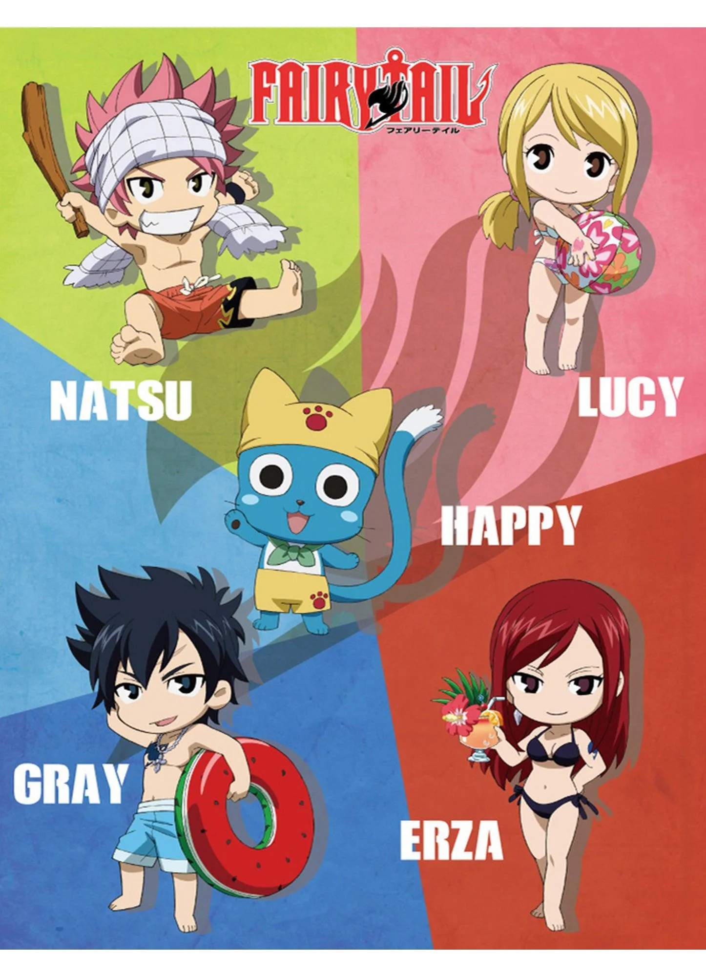 Fairy Tail - Swimwear Group Sublimation Throw Blanket