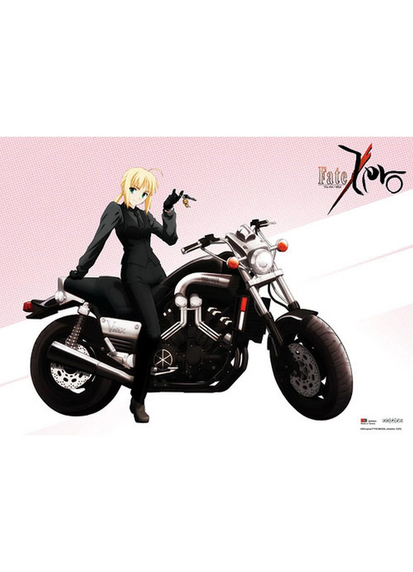Fate/Zero - Saber On Motorcycle Fabric Poster