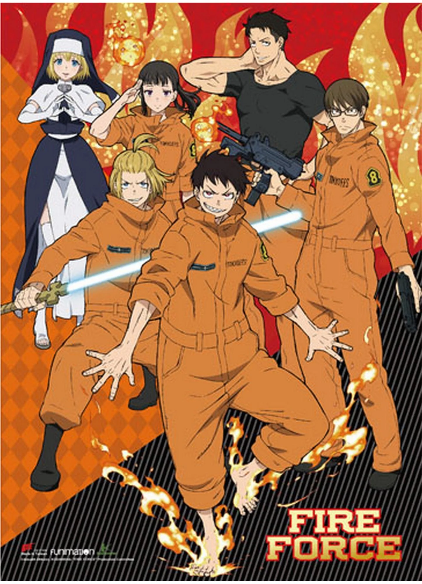 Fire Force - Group Character Art Wall Scroll