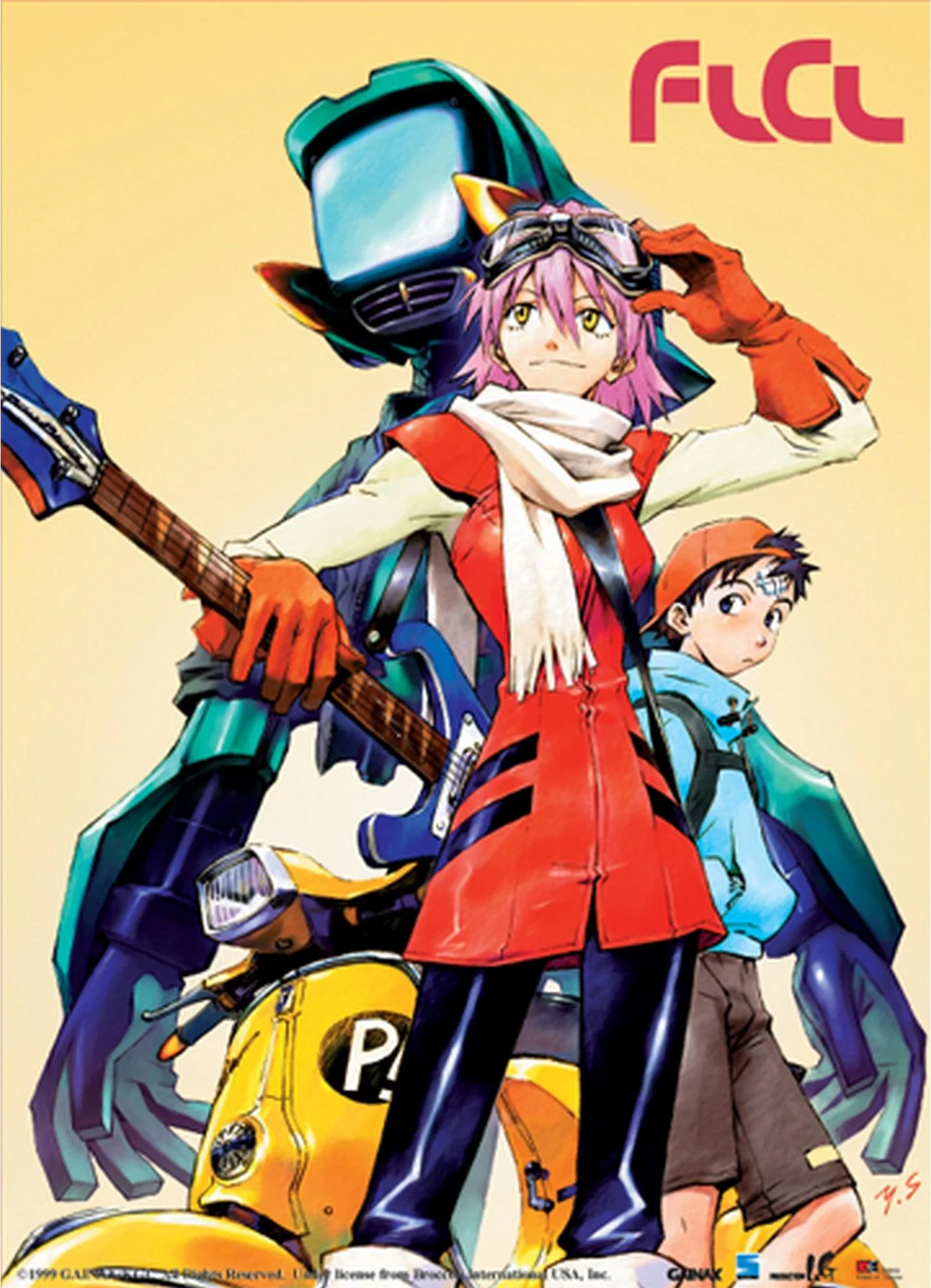 FLCL - Haruko Haruhara & Naota Nandaba, Sadamoto Illust Wall Scroll