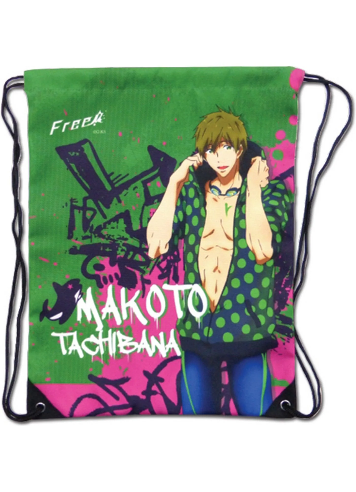 Free! - Makoto Tachibana Green Drawstring Bag