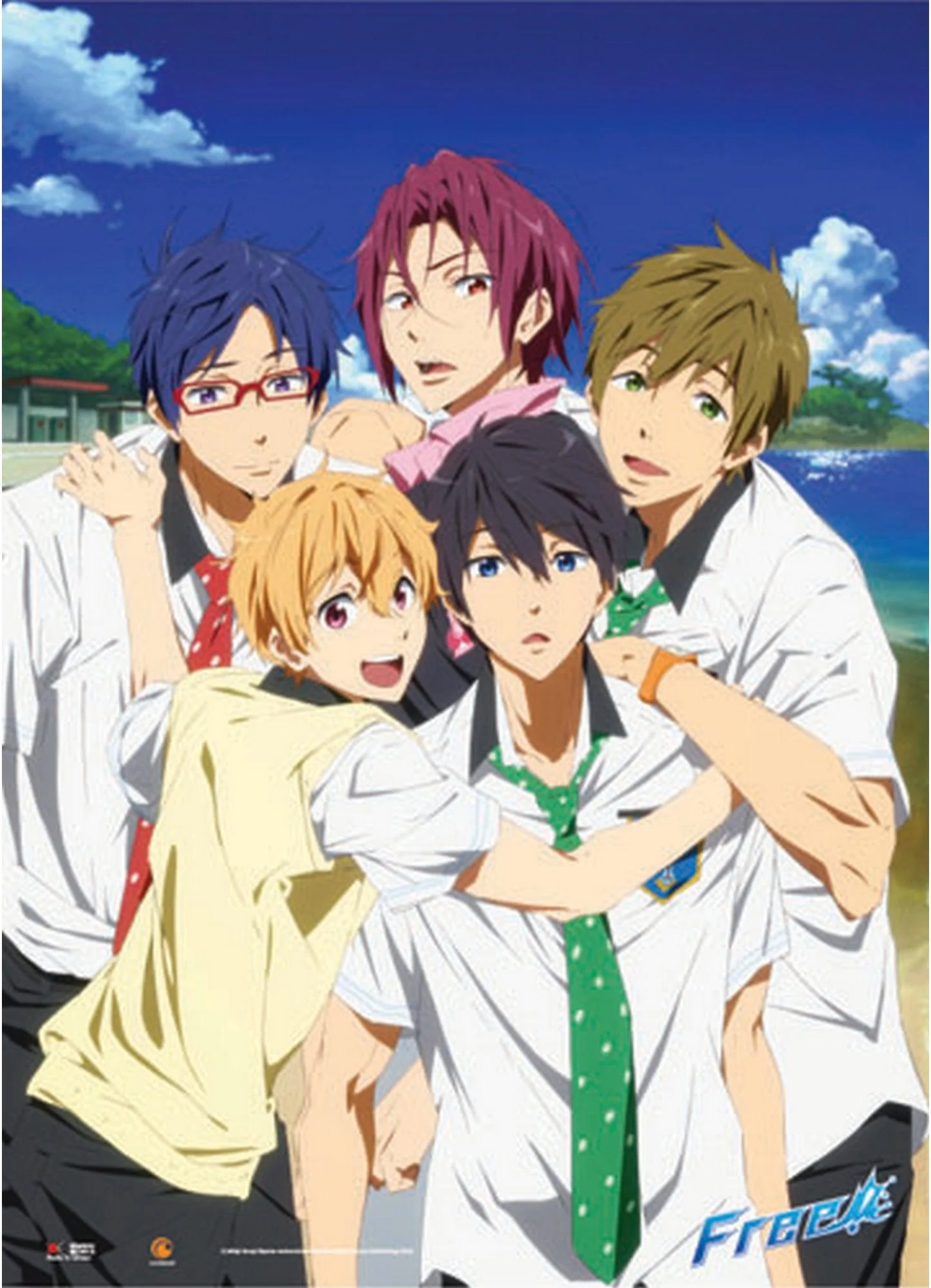 Free! - Nagisa Hazuki, Haruka Nanase, Makoto Tachibana, Rin Matsuoka, & Rei Ryuugazaki Wall Scroll