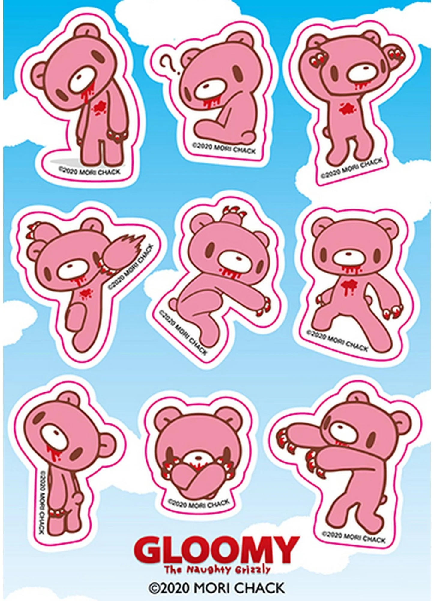 Gloomy Bear And Gloomy - Gloomy Bear Sticker Set 5"X7"