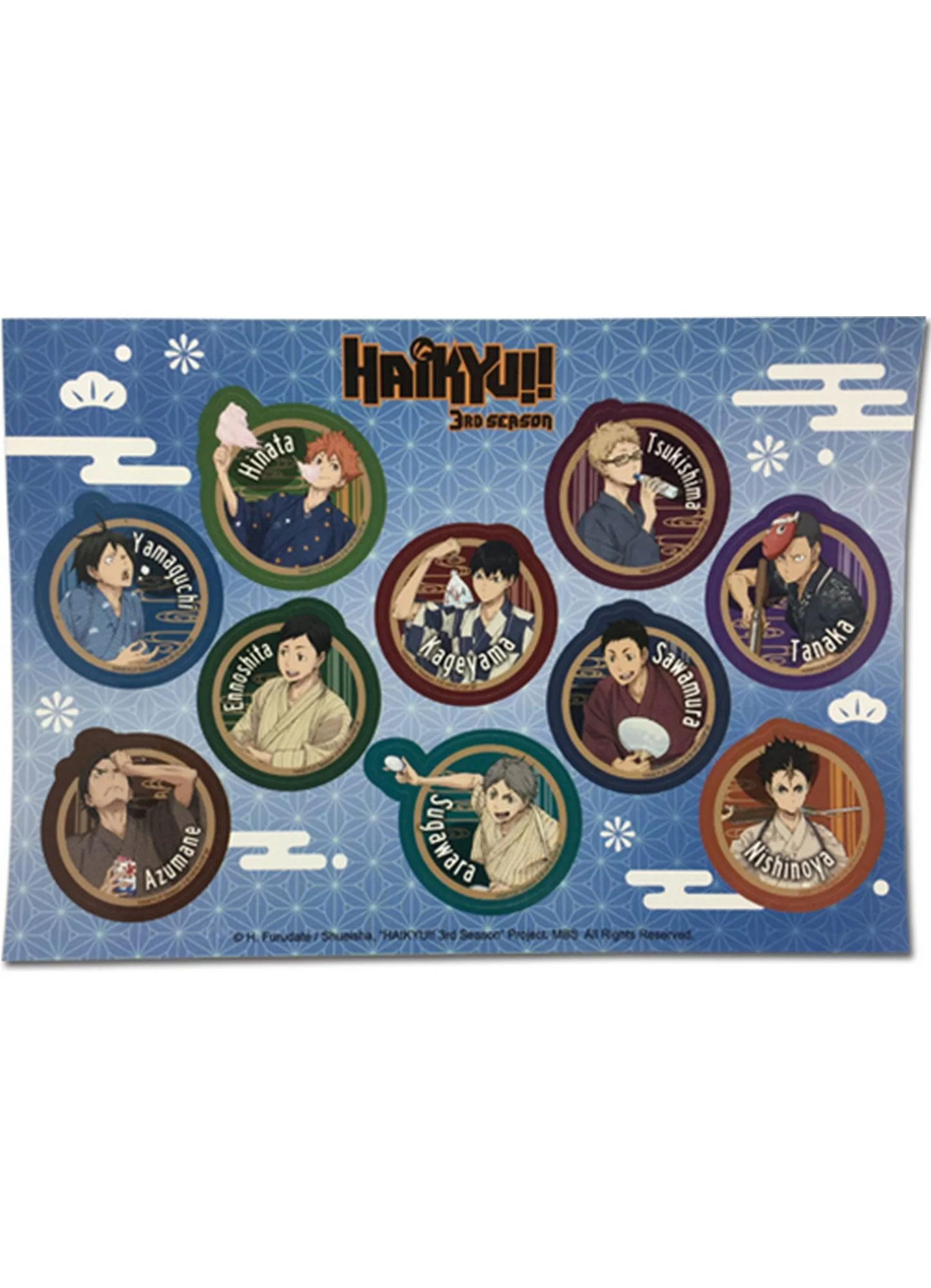 Haikyu!! S3 - Bathrobe Group Sticker Set 5"X7"