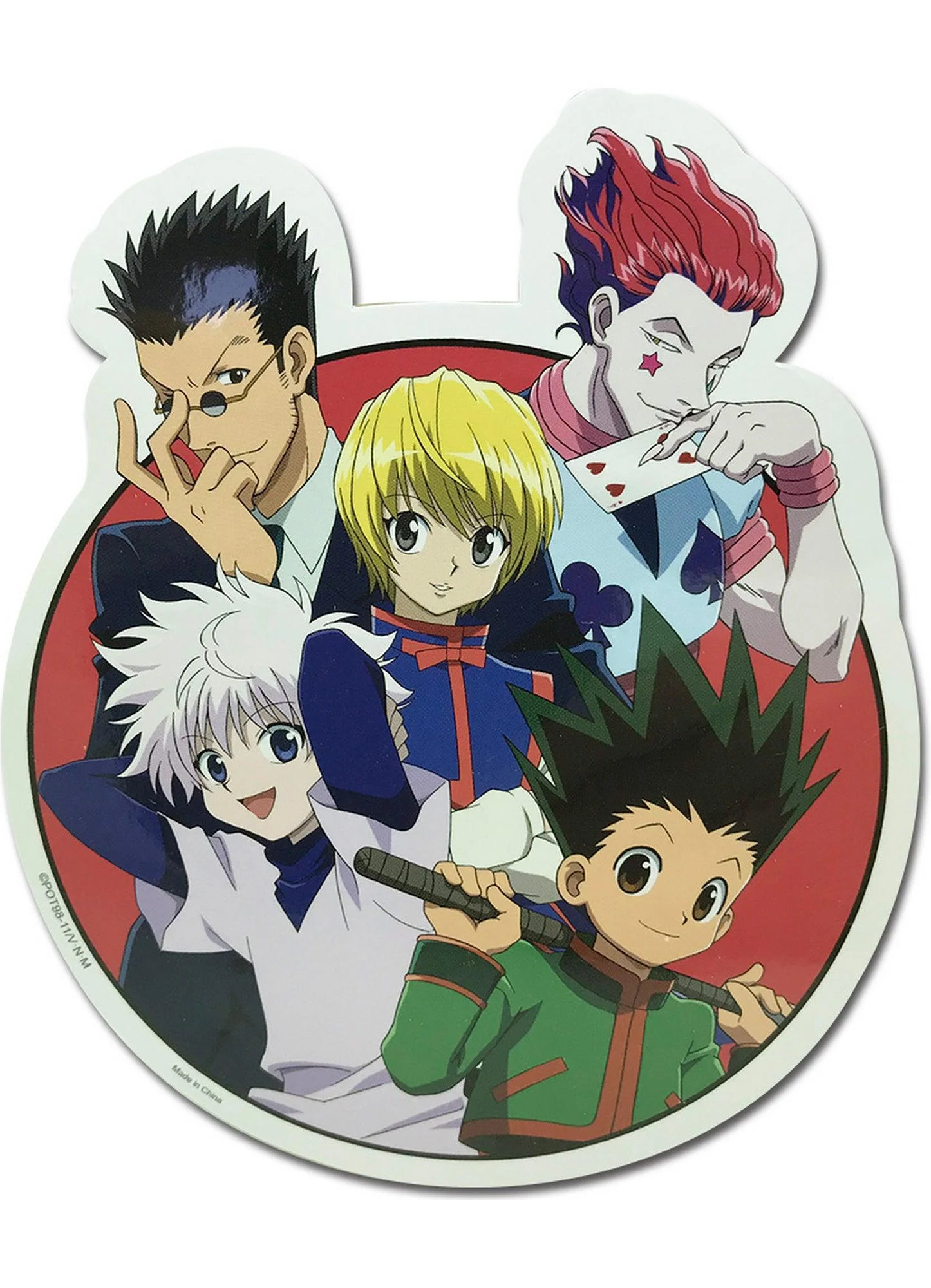 Hunter X Hunter - Gon Freecss, Killua Zoldyck, Kurapika, Leorio Paradinight & Hisoka Morrow Sticker 4.5"H