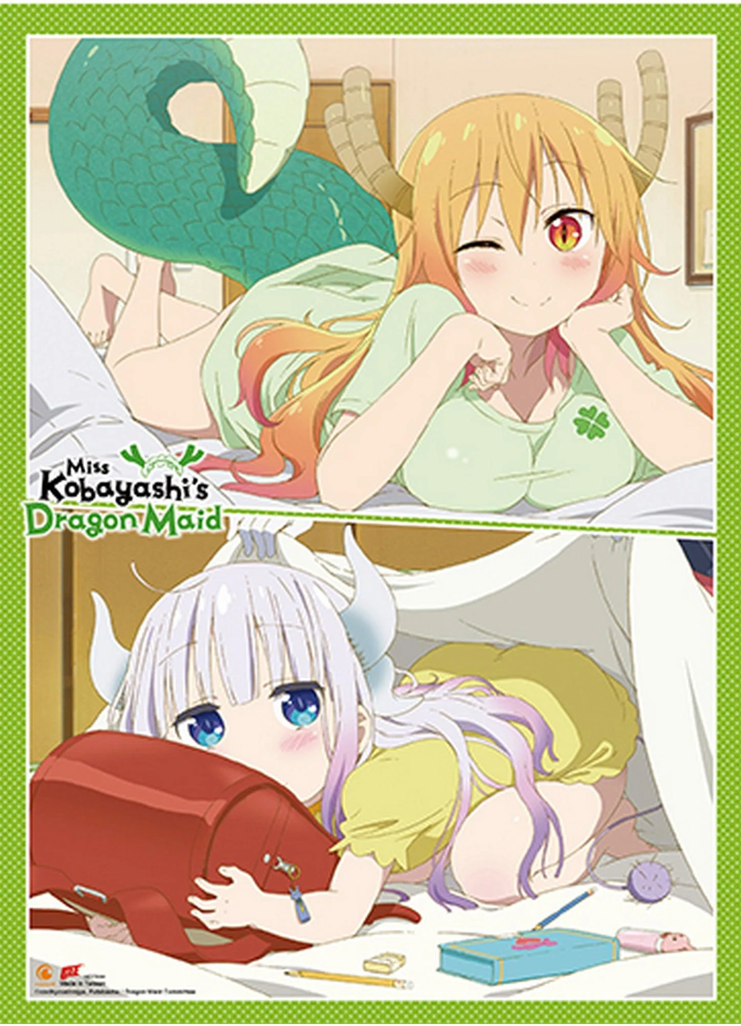 Miss Kobayashi's Dragon Maid S1 - Tohru Kobayashi & Kanna Kamui Go To Sleep Wall Scroll