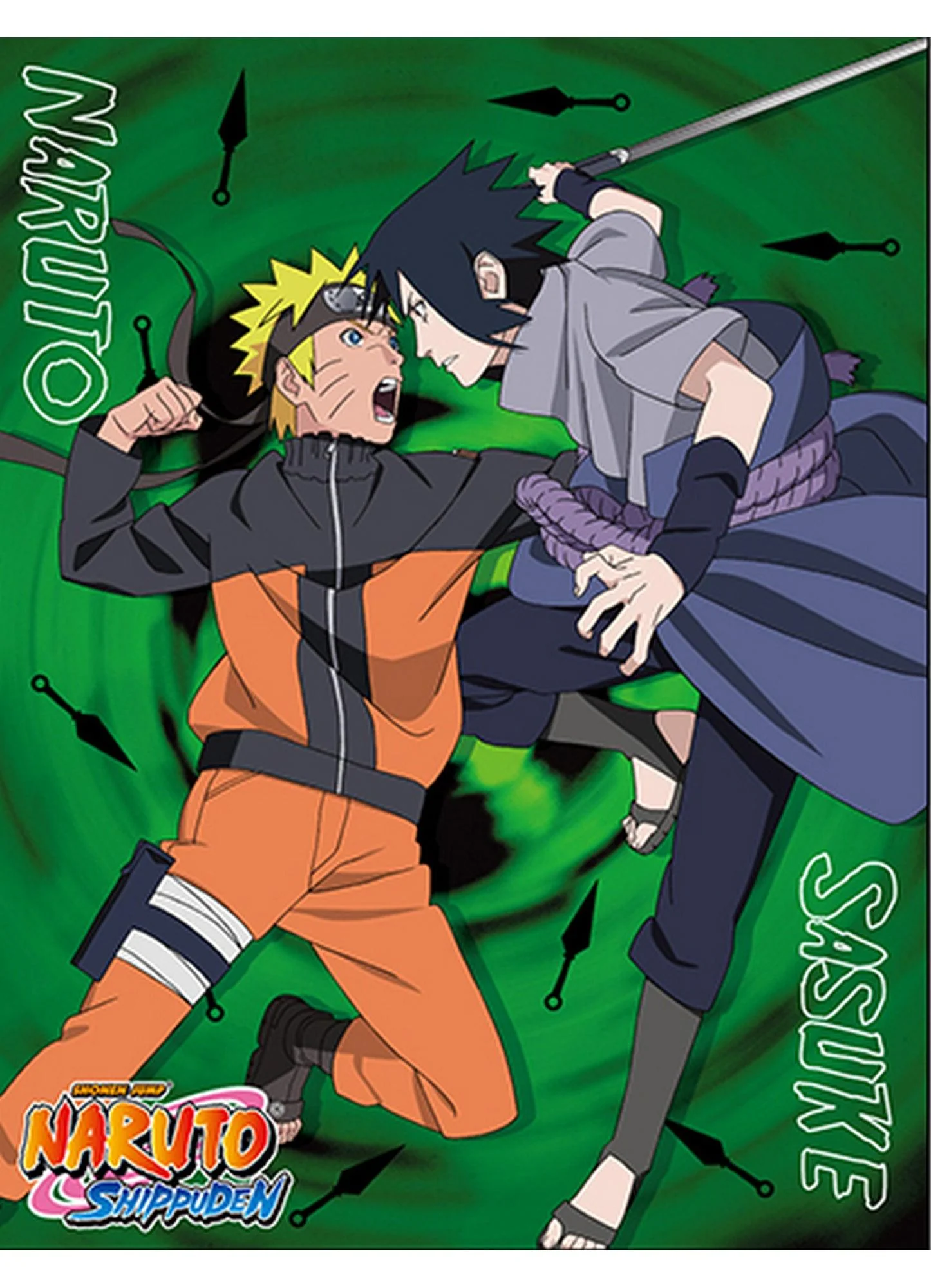 Naruto Shippuden - Sasuke Uchiha & Naruto Uzumaki Sublimation Throw Blanket