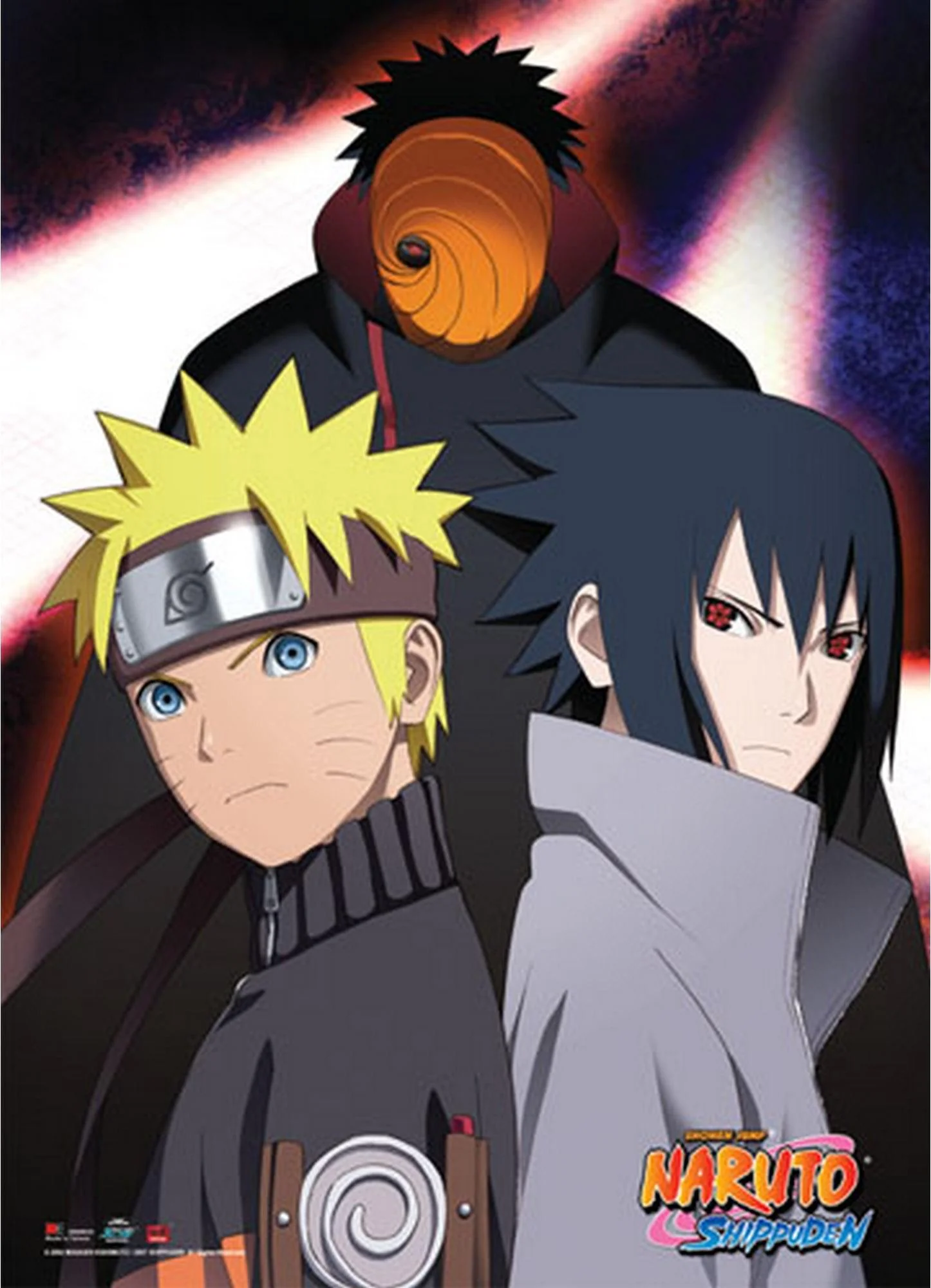 Naruto Shippuden - Obito Uchiha "Tobi", Naruto Uzumaki And Sasuke Uchiha Wall Scroll
