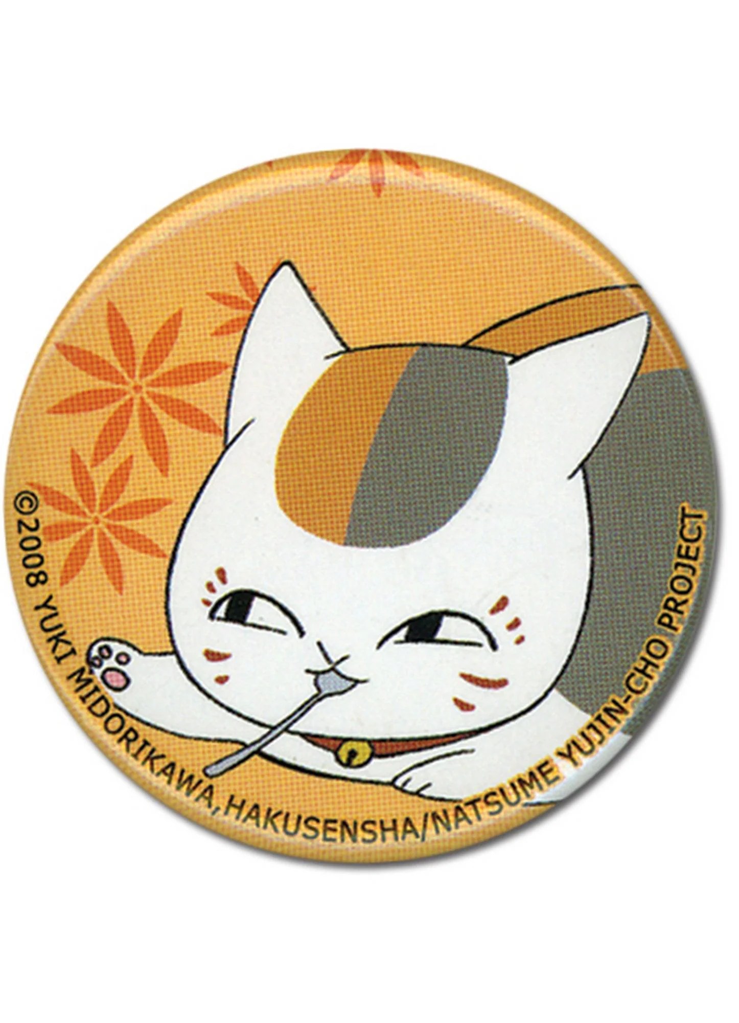 Natsume's Book Of Friends - Nyanko-sensei (Madara) With Spoon Button 1.25"