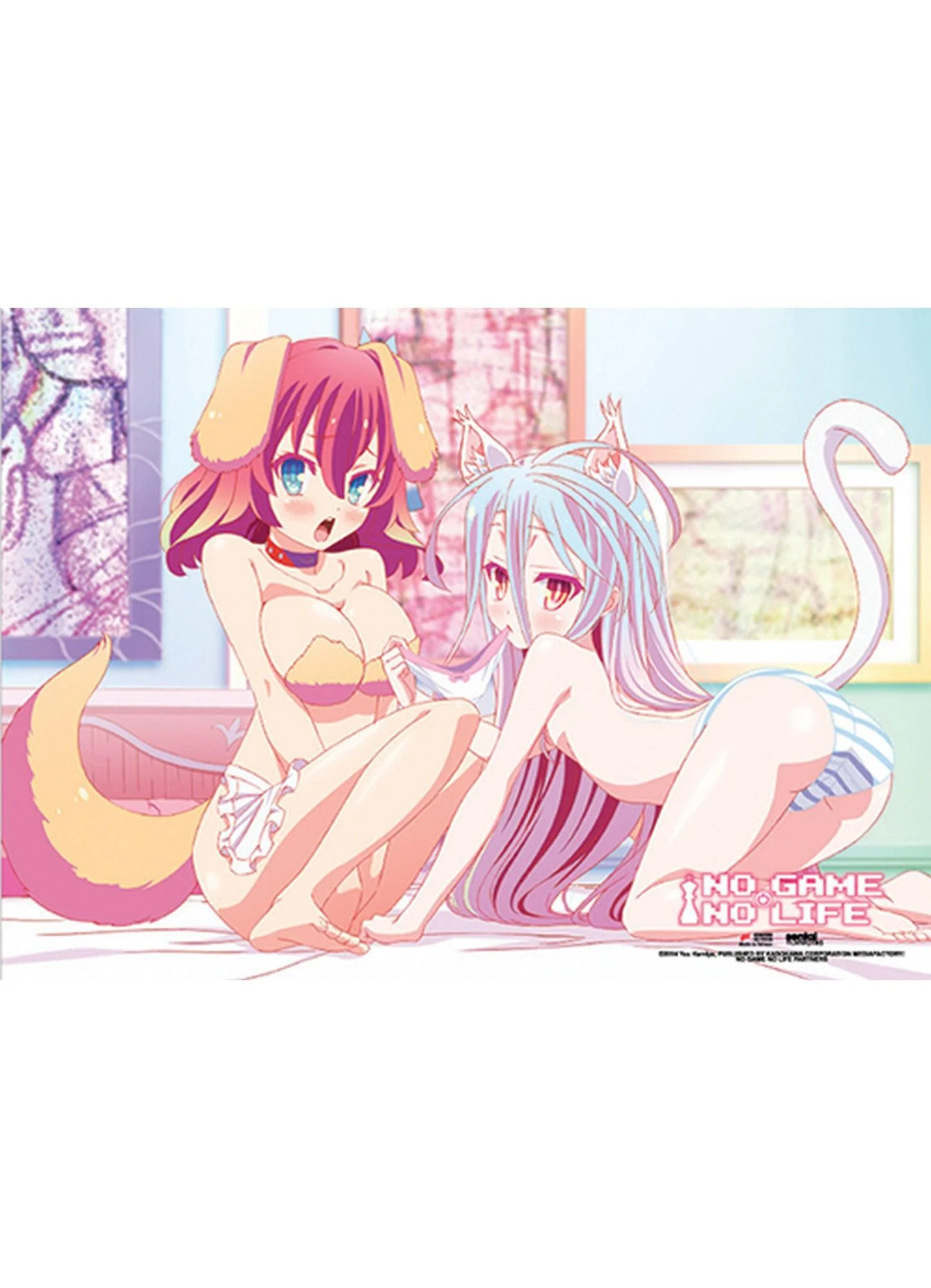 No Game No Life - Dog And Cat Wall Scroll