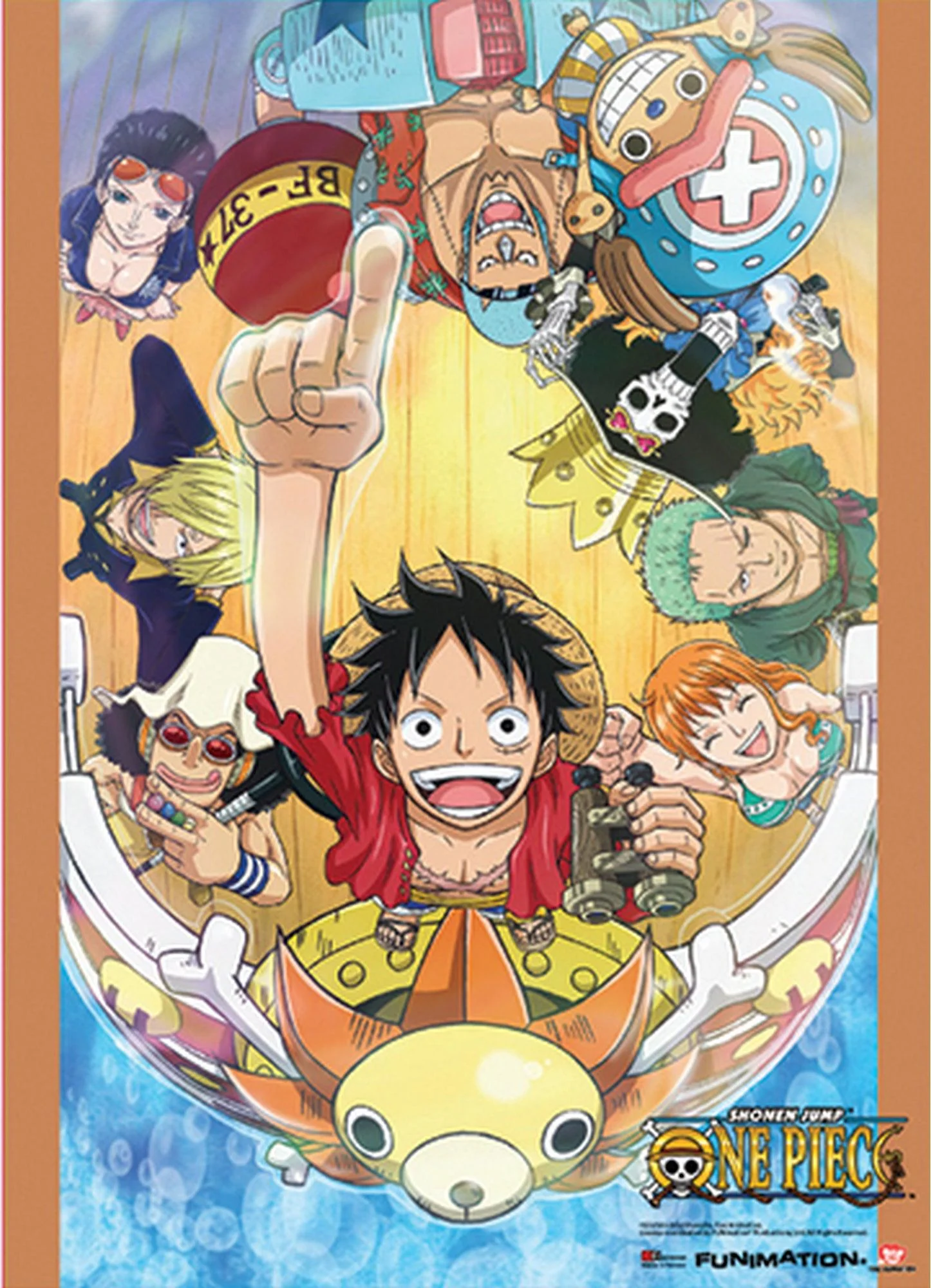 One Piece - Group Go On Board Ship Wall Scroll