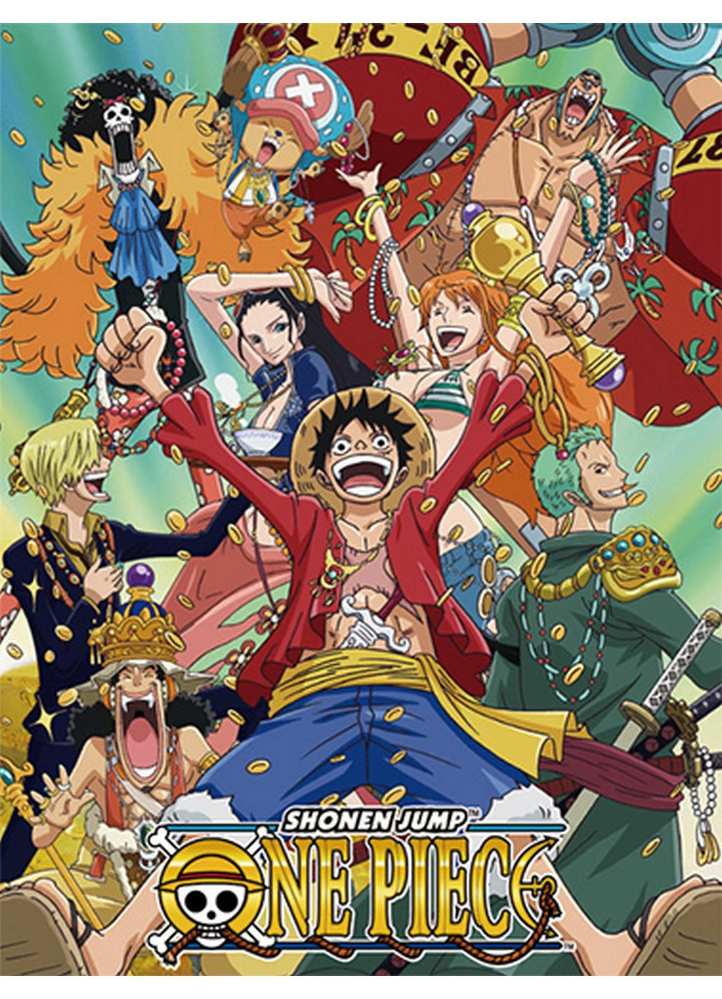 One Piece - Group With Money Sublimation Throw Blanket