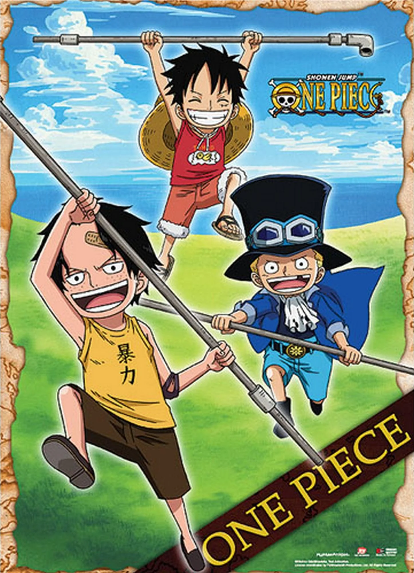 One Piece - Monkey D. Luffy & Portgas D. Ace Childhood Scene Wall Scroll