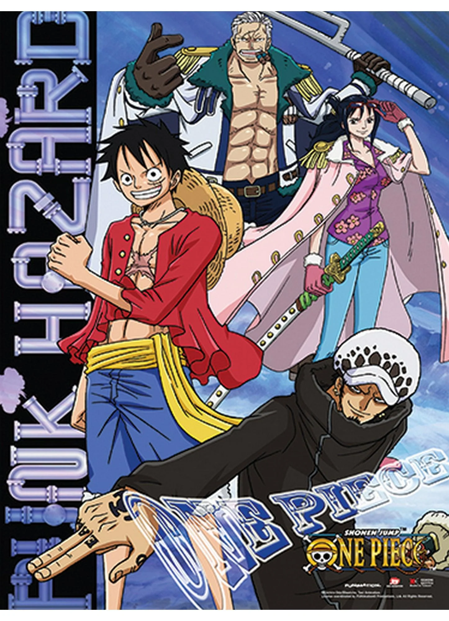 One Piece - Monkey D. Luffy, Trafalgar D. Water Law, Tashigi & Smoker Wall Scroll