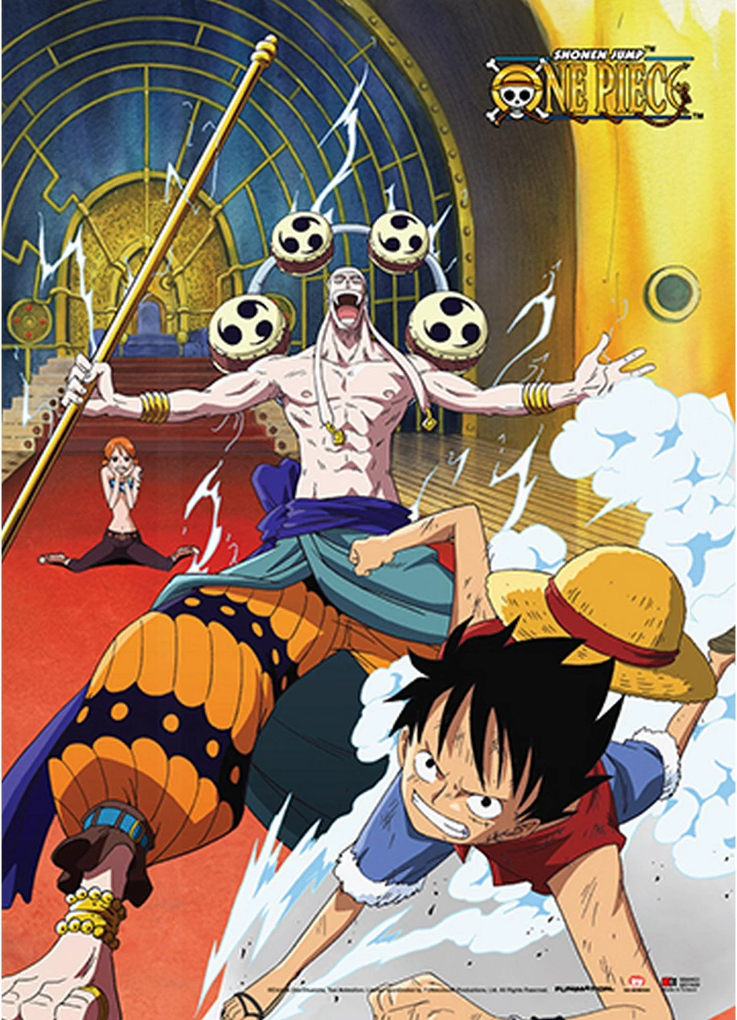 One Piece - Monkey D. Luffy & Nami Vs Enel Wall Scroll