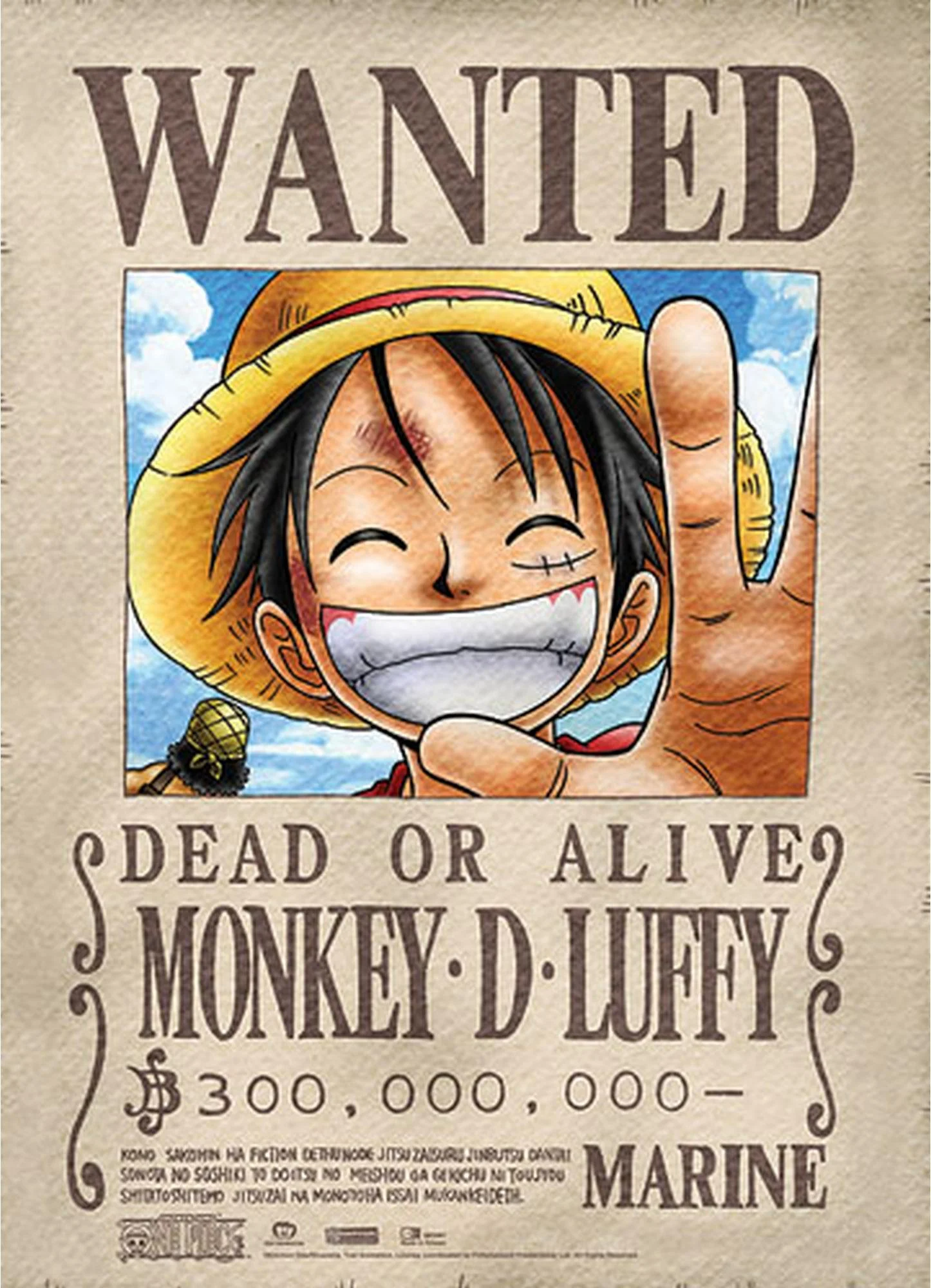One Piece - Monkey D. Luffy Wanted Fabric Poster
