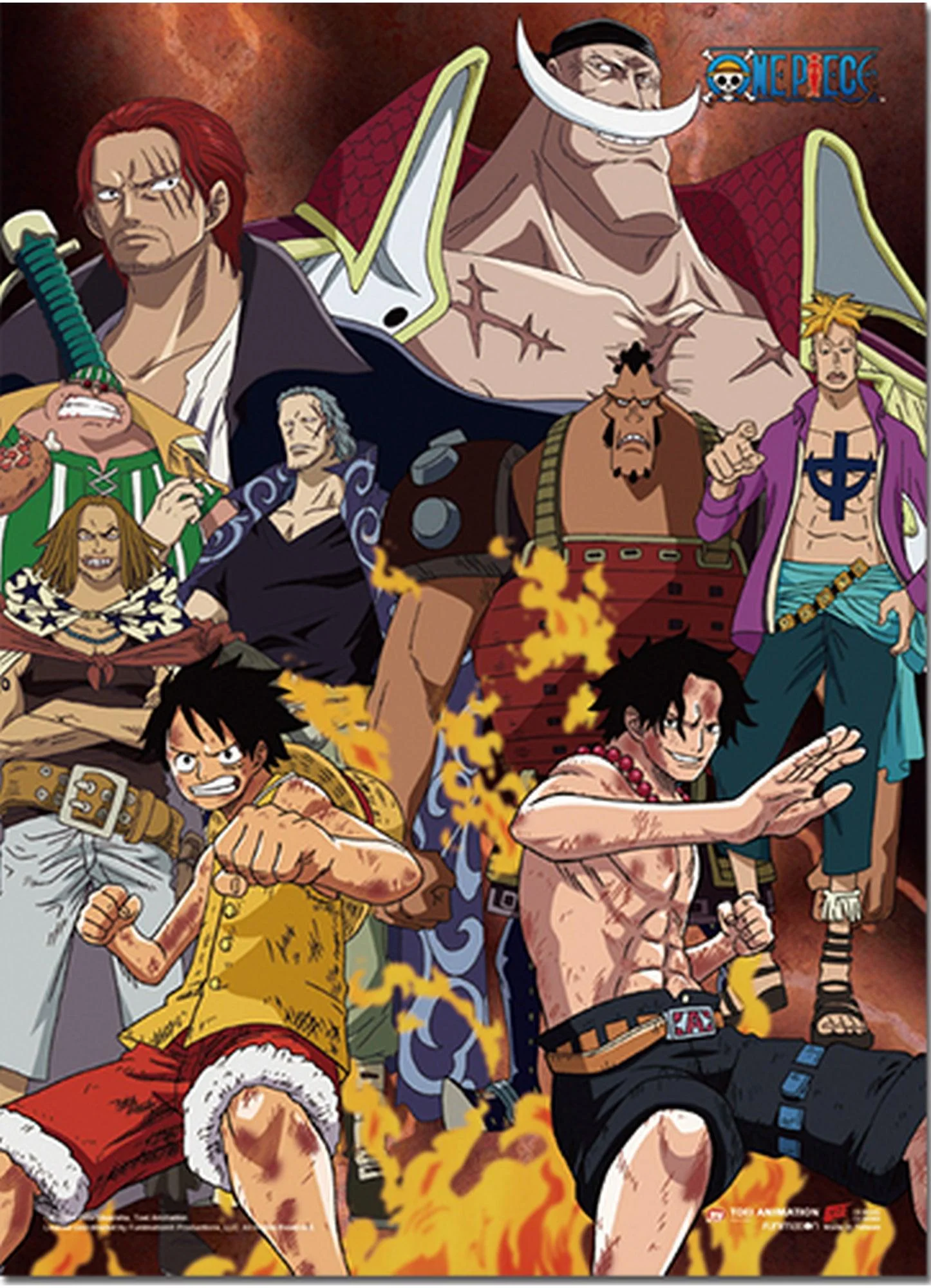One Piece - Marineford Group Wall Scroll