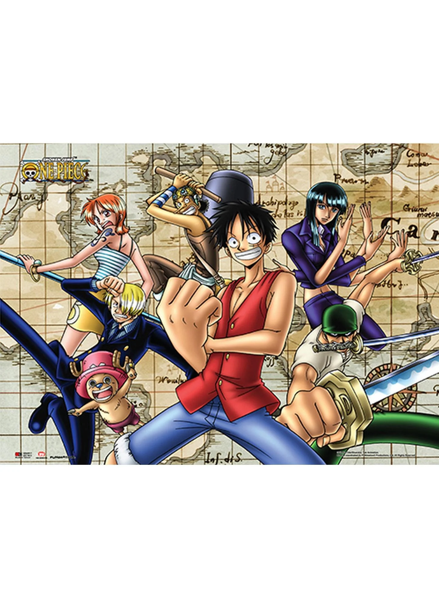 One Piece - Straw Hat Pirates Map Wall Scroll