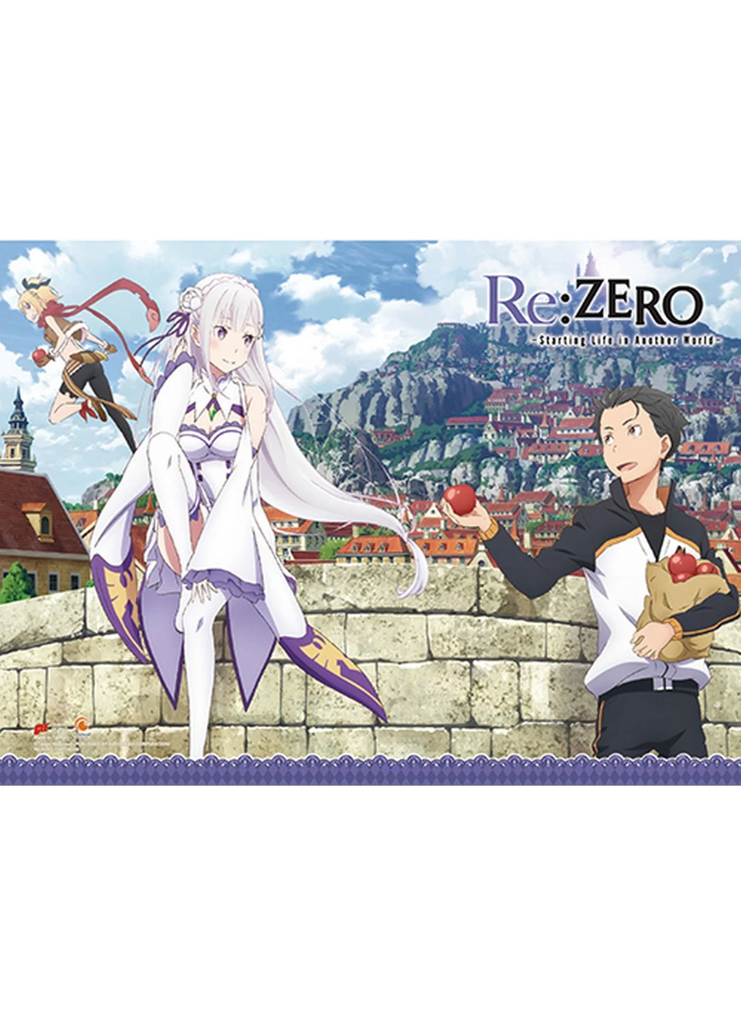 Re:Zero - Starting Life in Another World - Natsuki Subaru & Emilia & Felt Wall Scroll