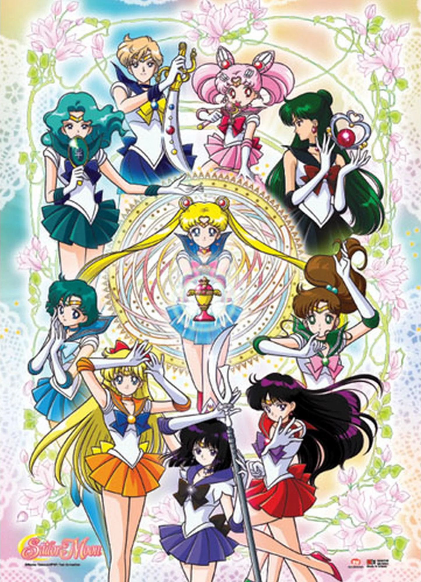 Sailor Moon - Sailor Soldiersw Floral Wall Scroll