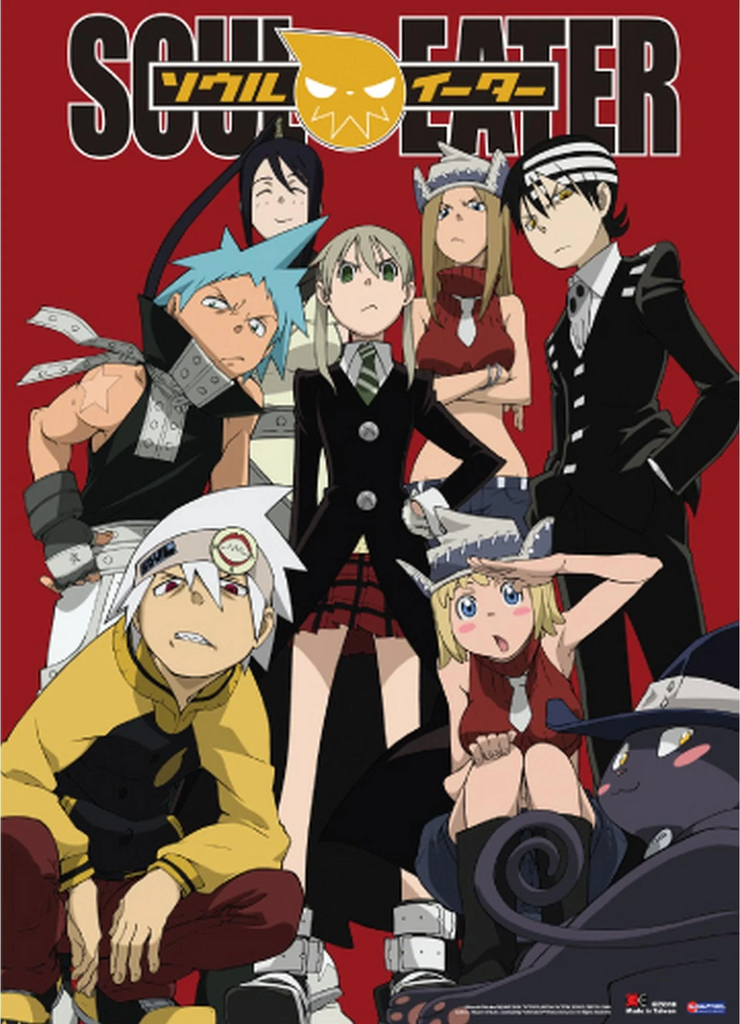 Soul Eater - Red Background Group Wall Scroll