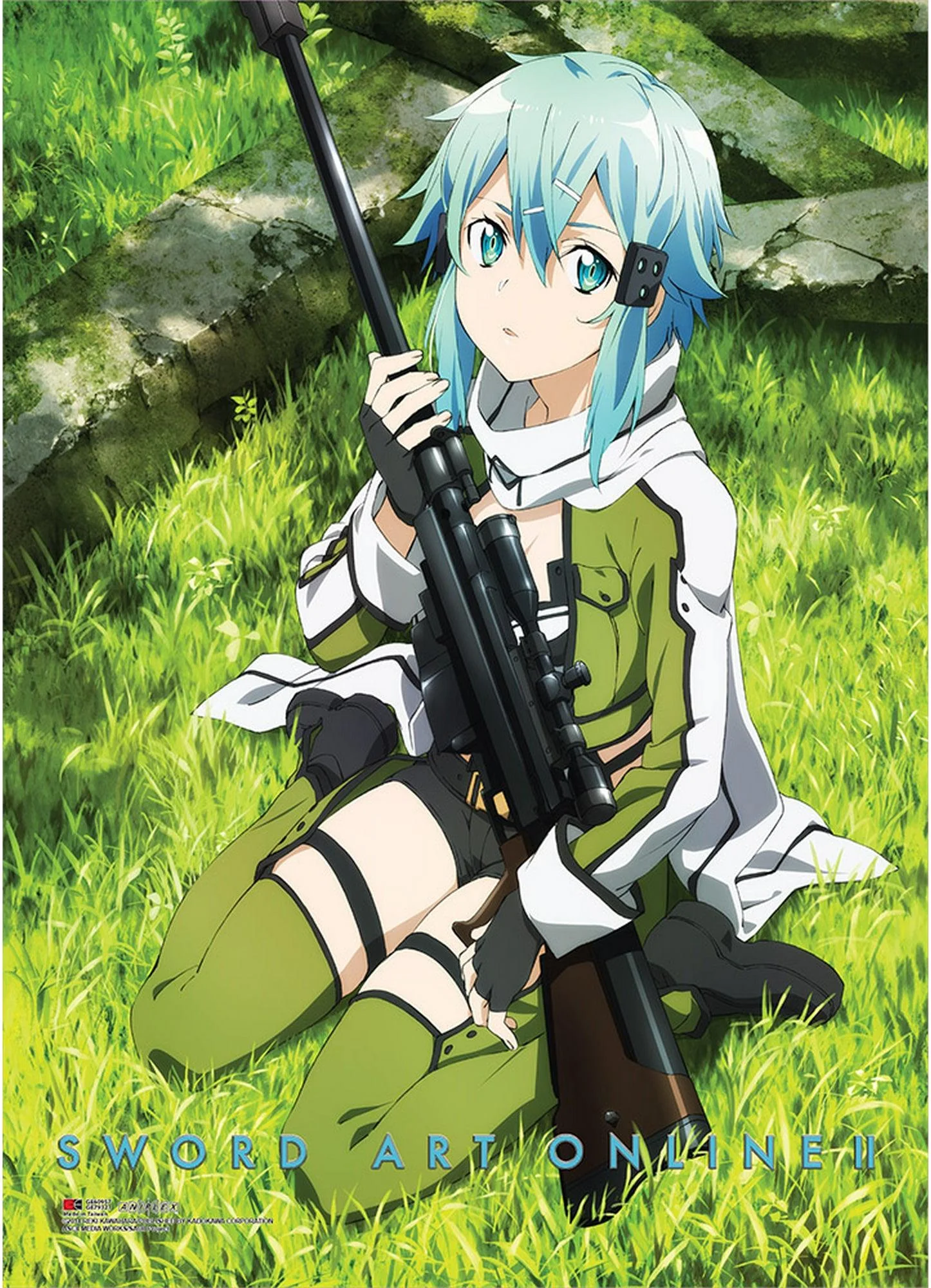 Sword Art Online II - Sinon With Gun Pose Wall Scroll