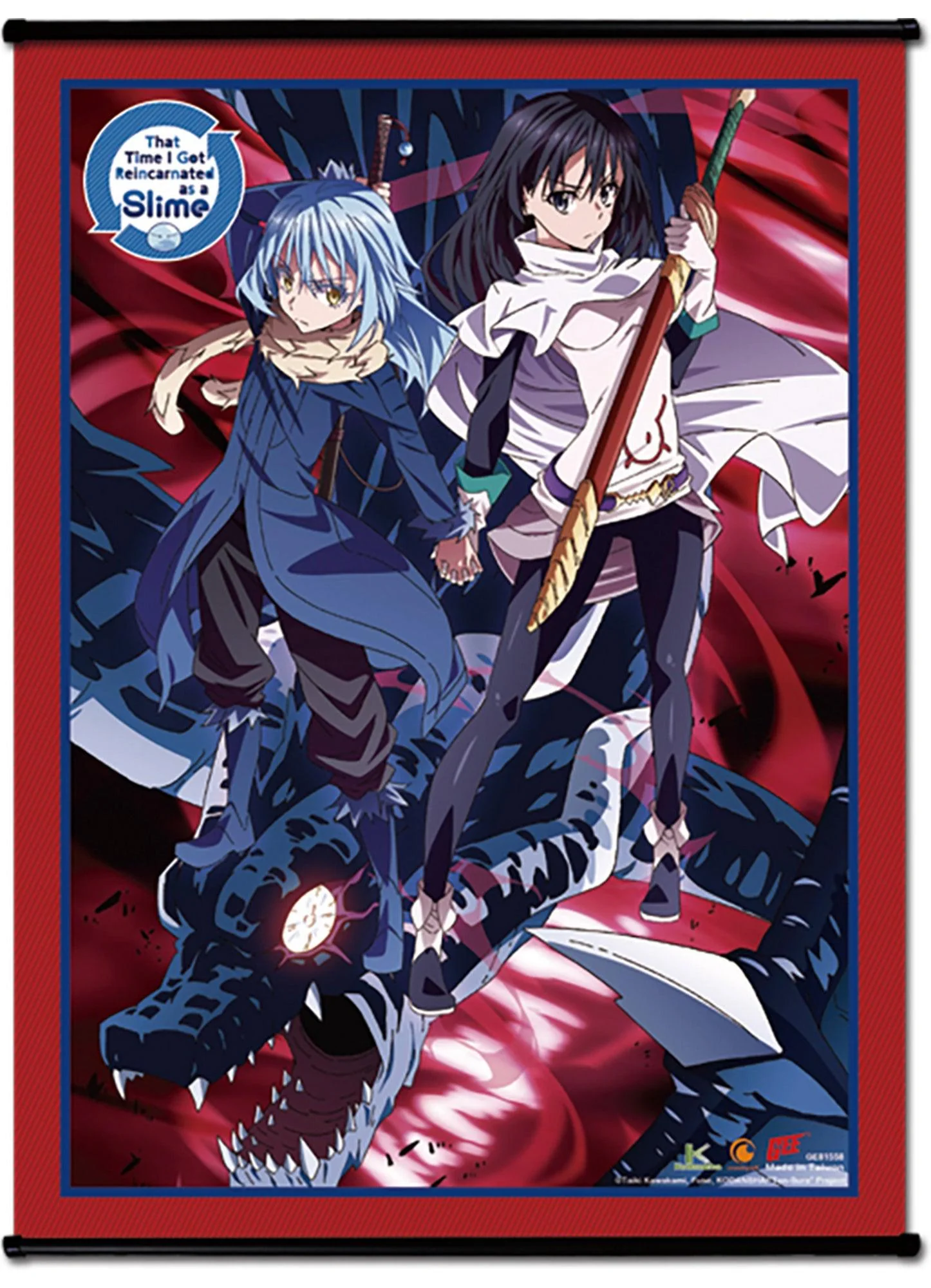 That Time I Got Reincarnated As A Slime - Key Art Rimuru Tempest & Shizu SS Wall Scroll