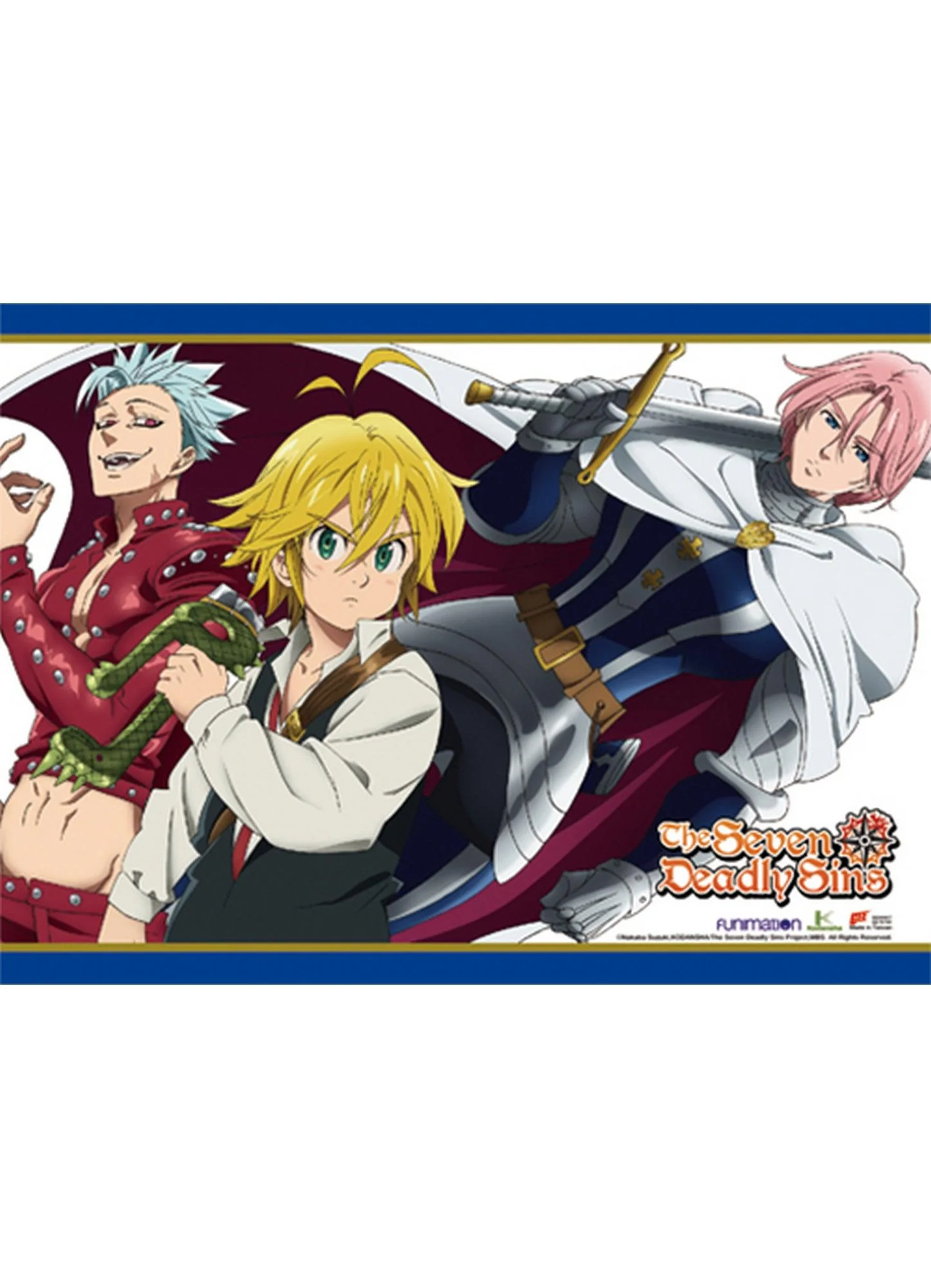 The Seven Deadly Sins - Meliodas & Ban & Gilthunder Wall Scroll